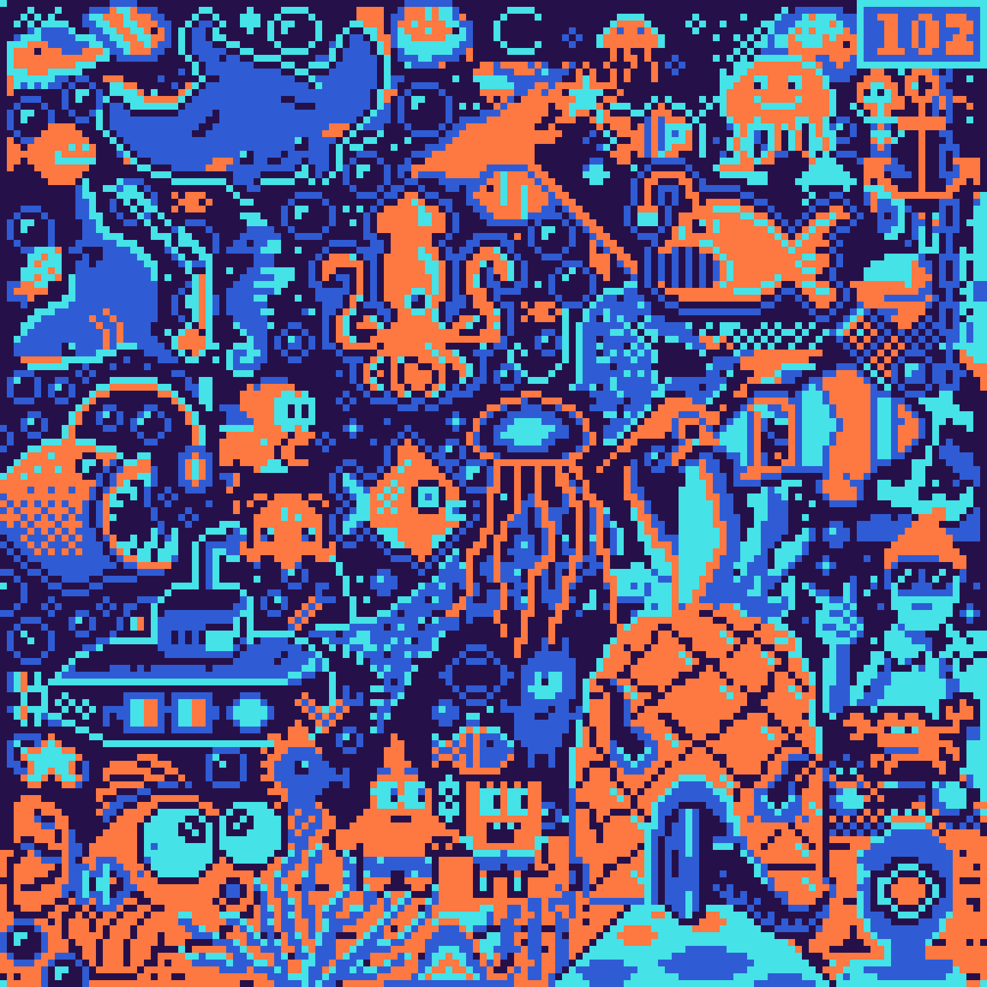 BasePaint Day #102: Bottom of the Ocean