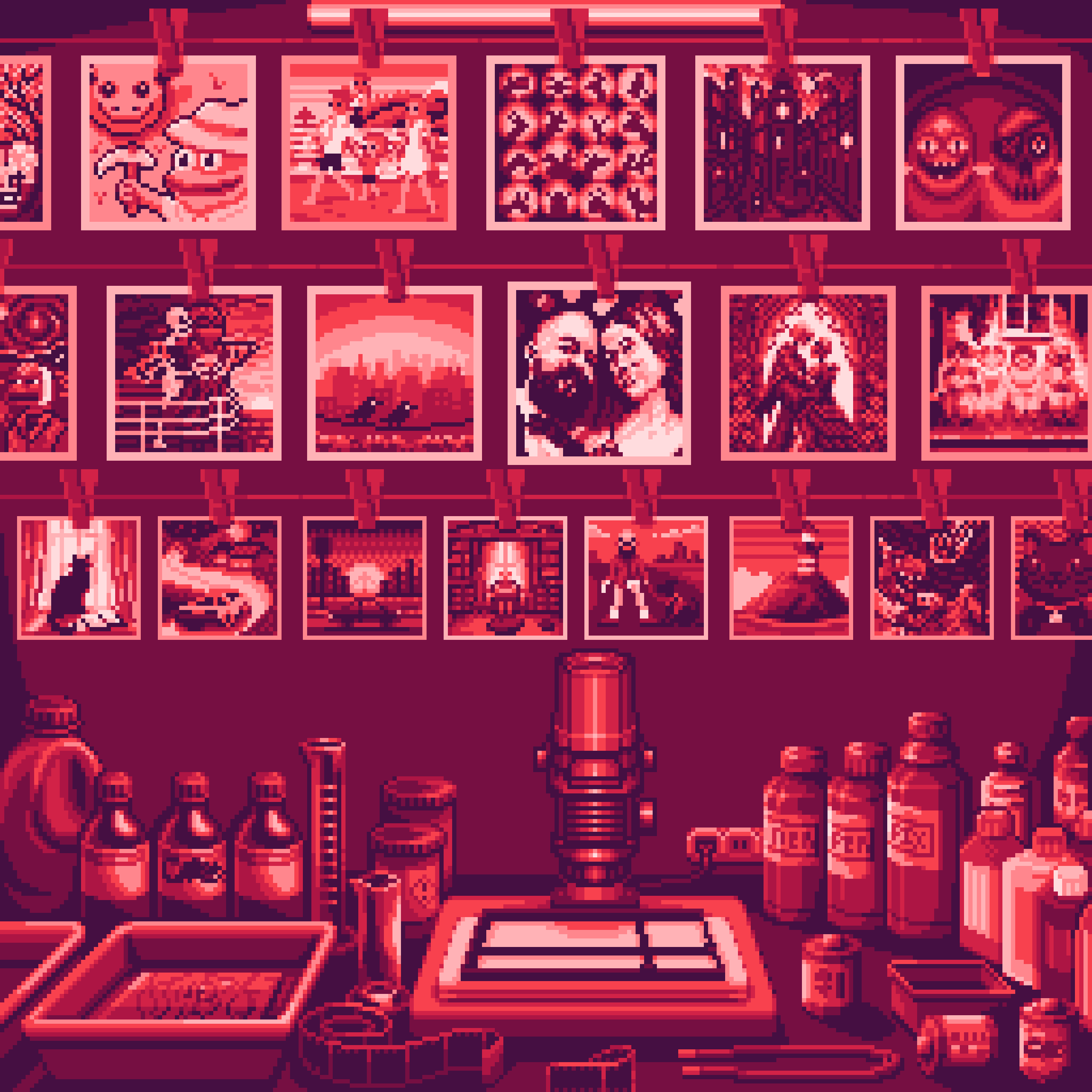 BasePaint Day #1034: Dark Room Photo Board