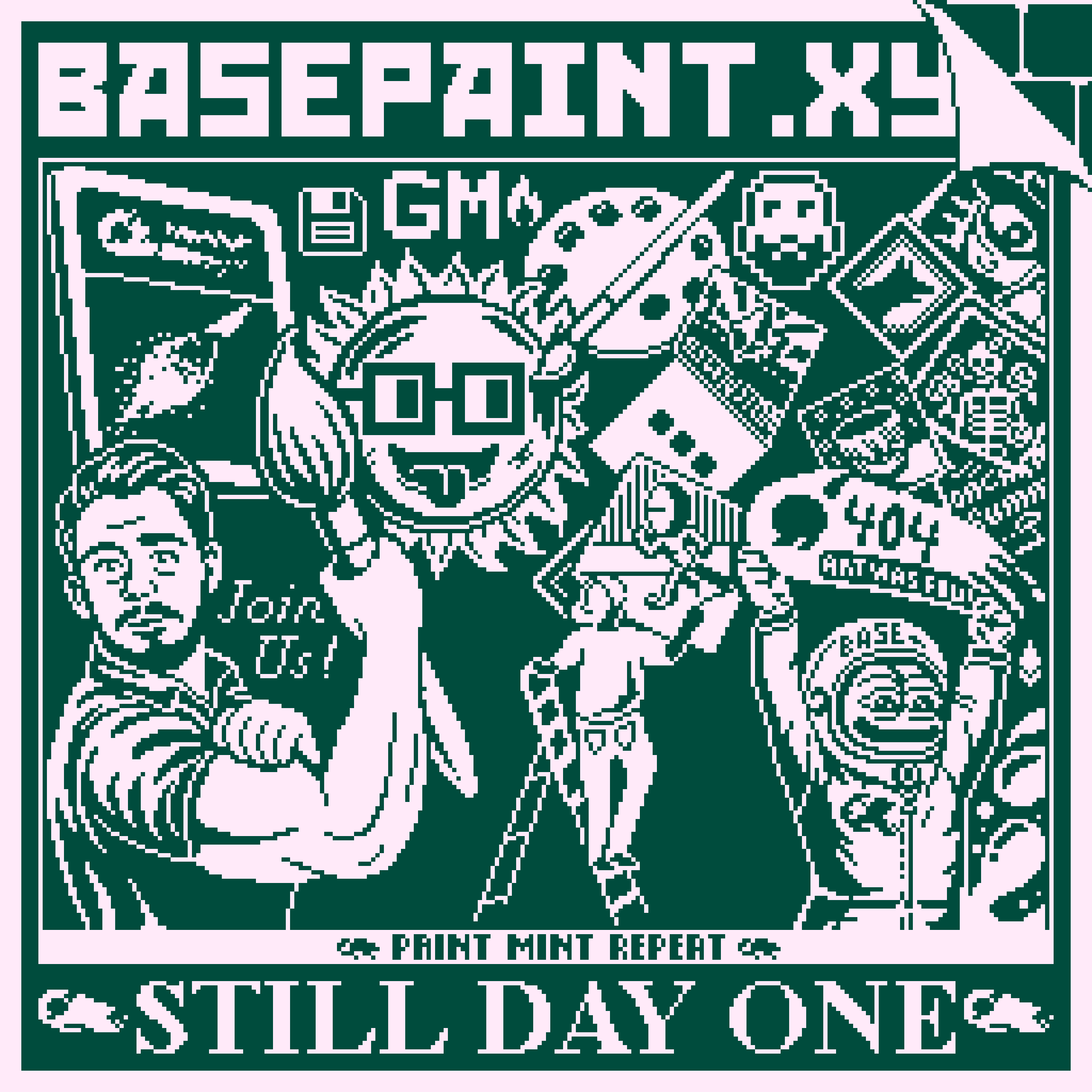 BasePaint Day #1038: BP (BasePropaganda) Poster