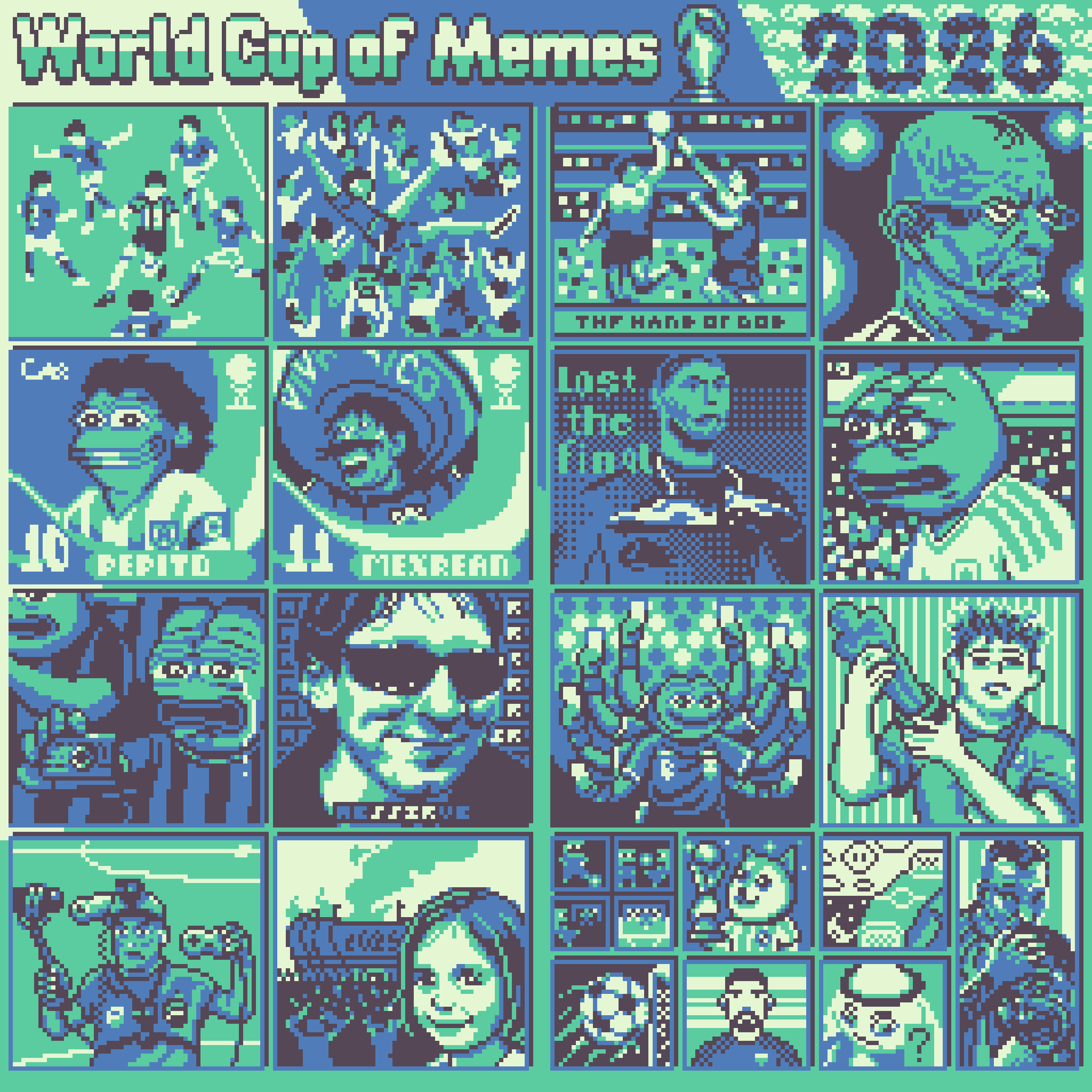 BasePaint Day #1039: World Cup of Memes