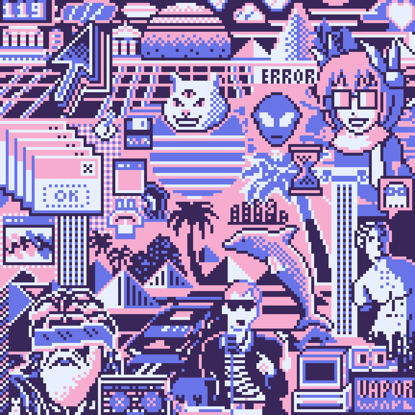 BasePaint Day #119: Vaporwave Aesthetic