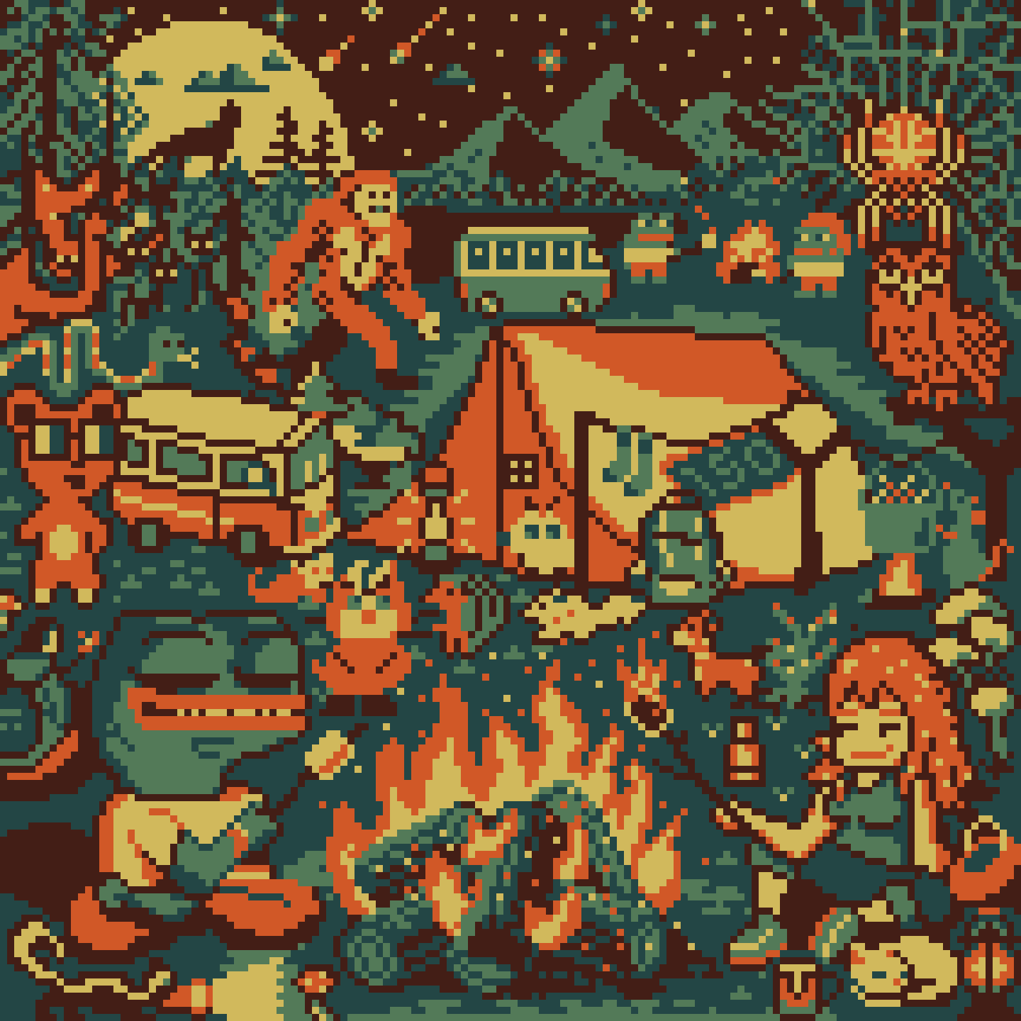 BasePaint Day #150: Camping trip ⛺