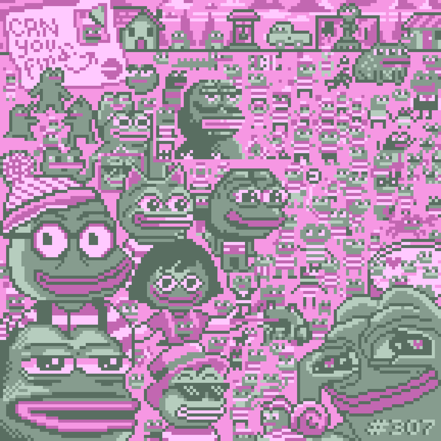 BasePaint Day #307: Where's Pepe?