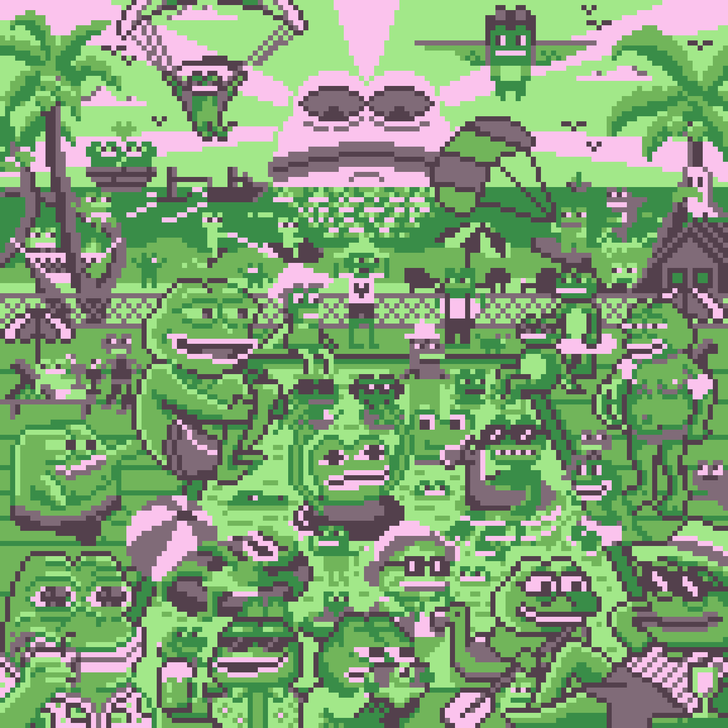 BasePaint Day #317: Pepe goes on Vacation