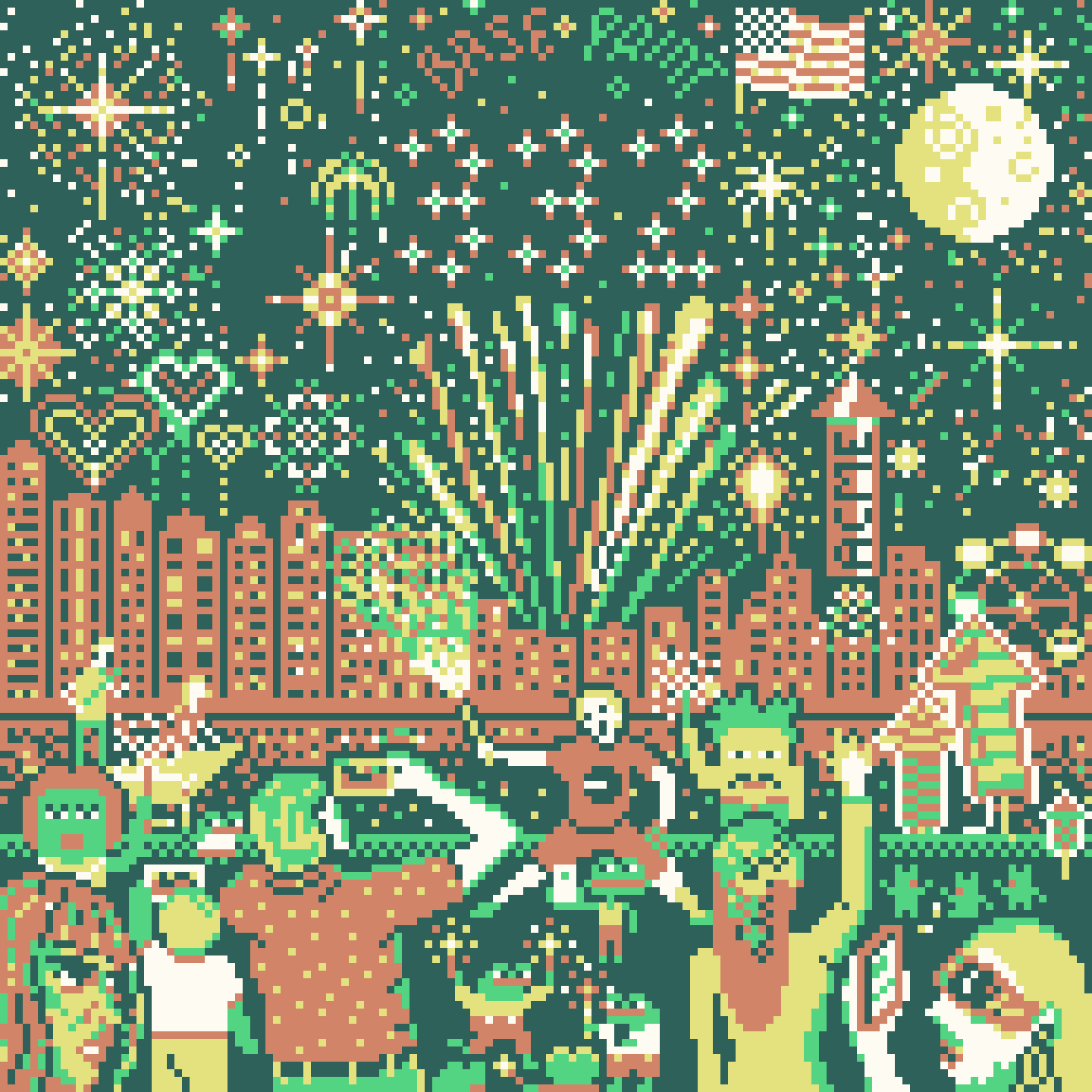 BasePaint Day #332: Fireworks