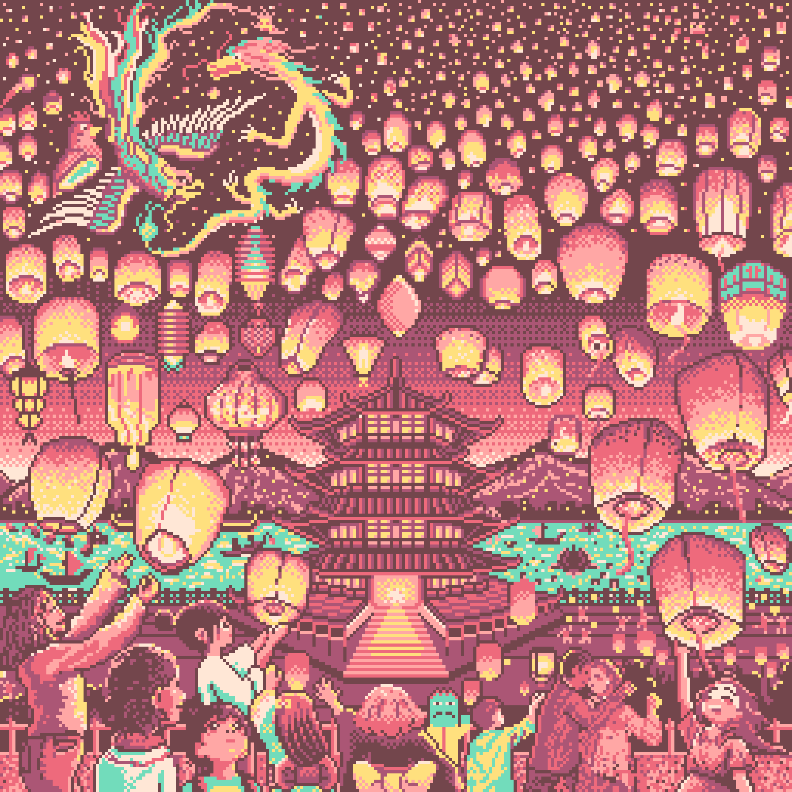 BasePaint Day #379: Summer Lantern Festival🎆