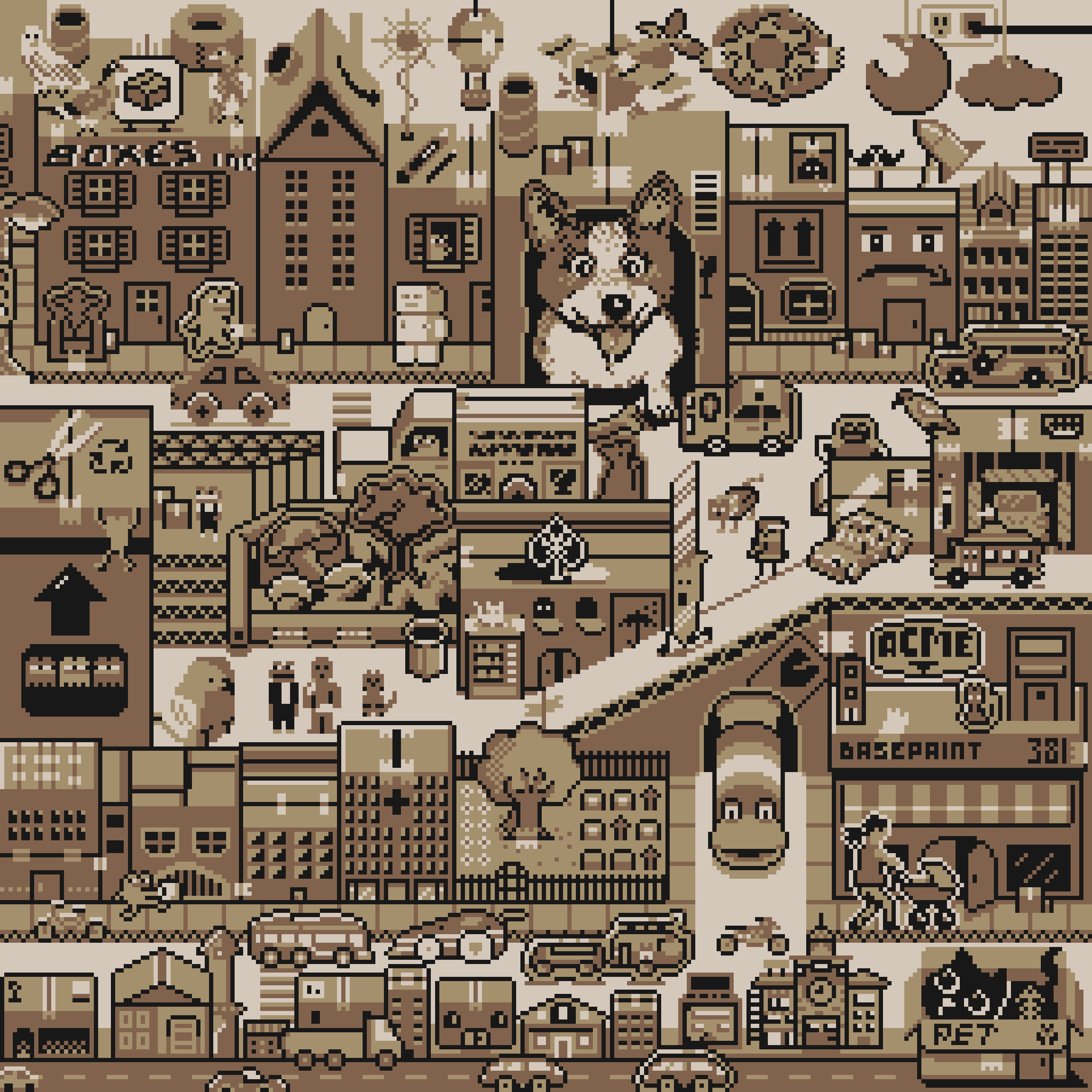 BasePaint Day #381: Cardboard City