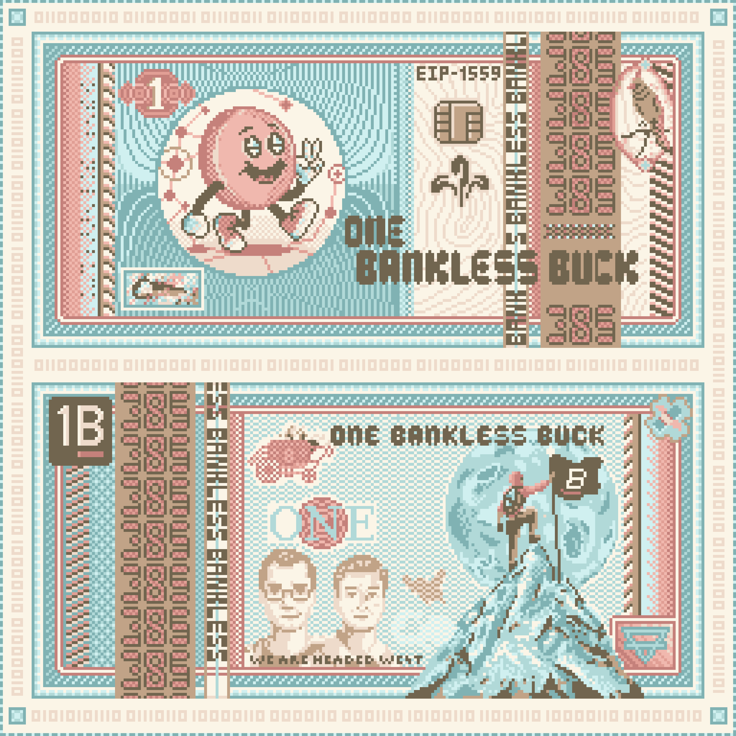 BasePaint Day #385: Bankless Buck