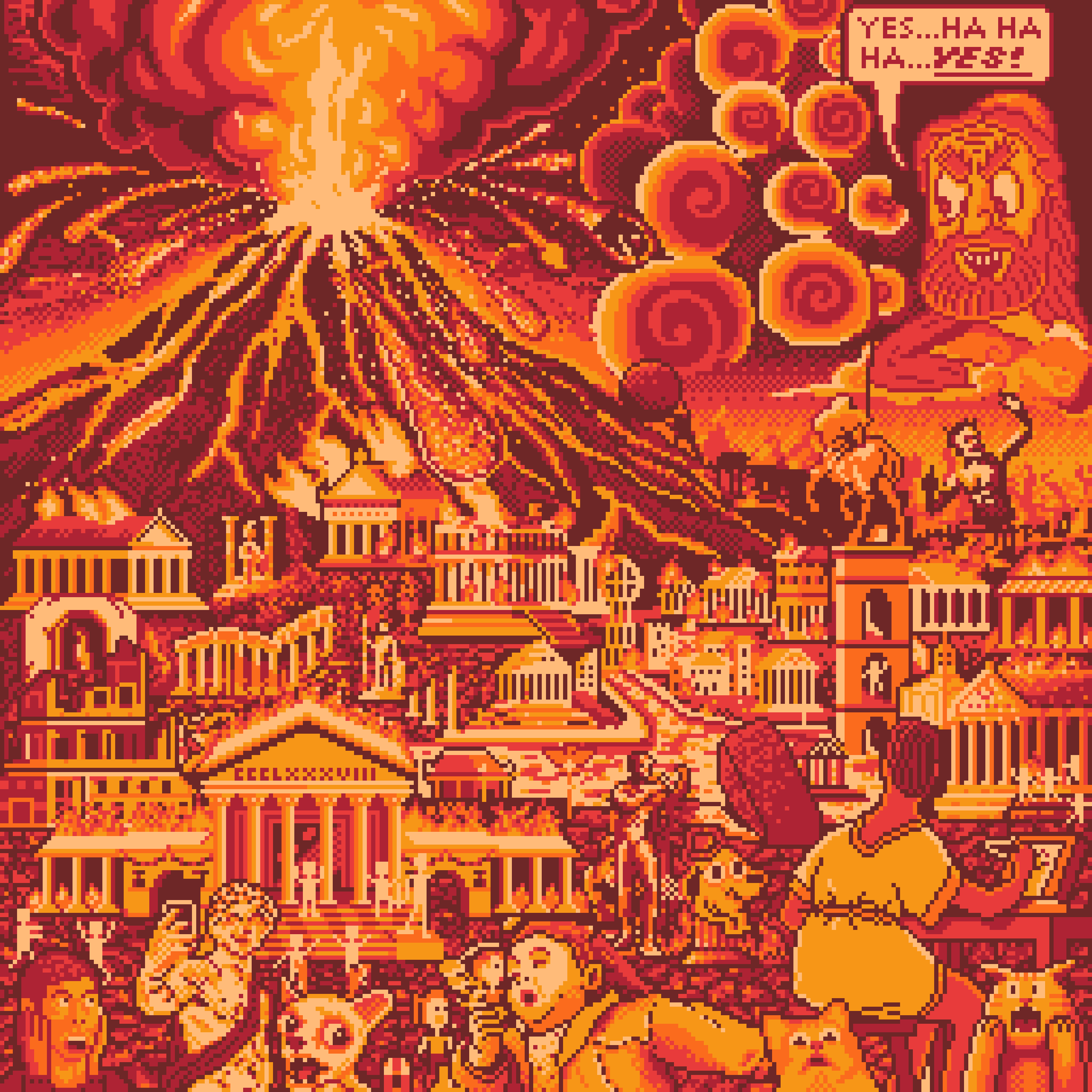 BasePaint Day #388: Pompeii 79CE Mt Vesuvius