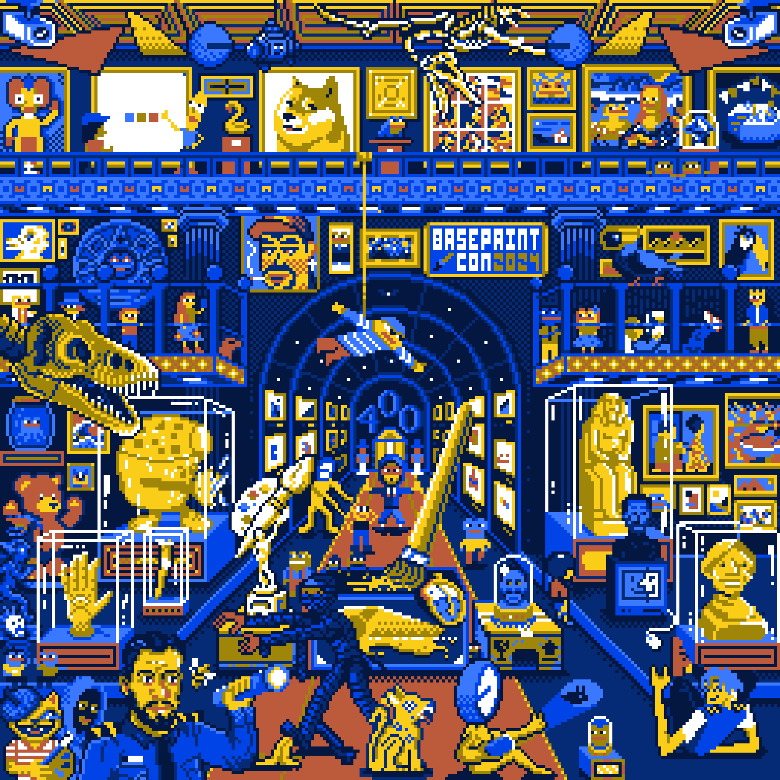 BasePaint Day #400: Night at the BasePaint Museum