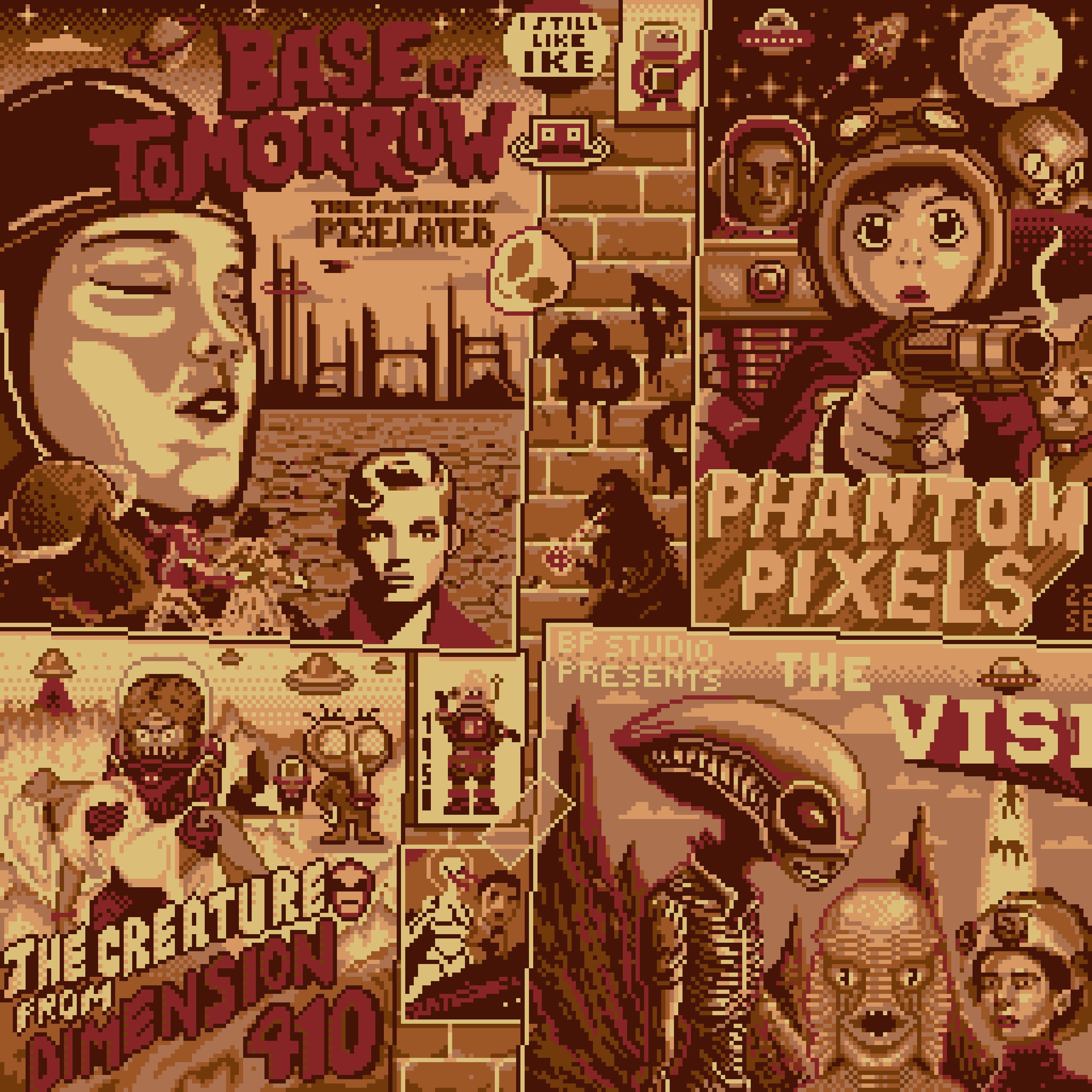 BasePaint Day #410: 50s Sci-Fi Movie Posters