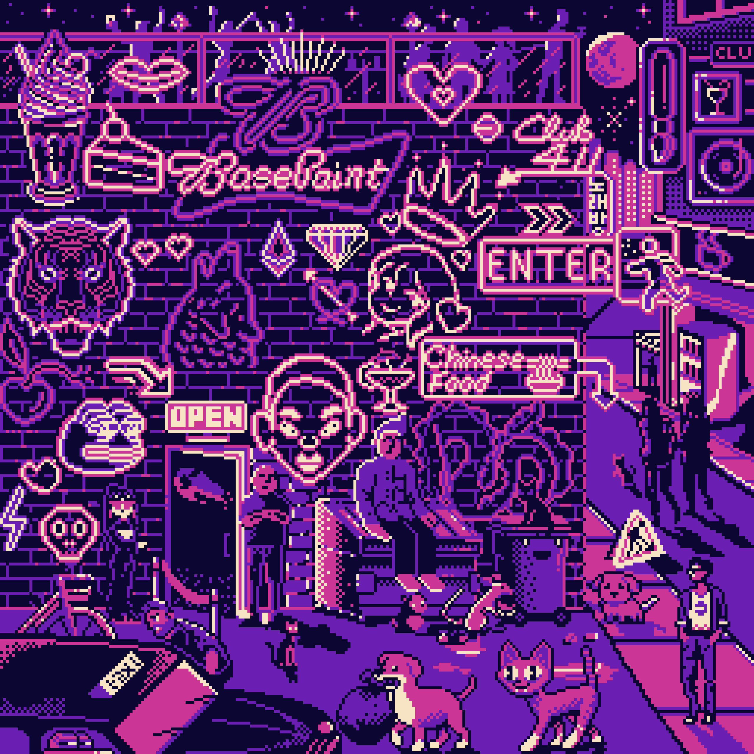 BasePaint Day #411: Neon Alley