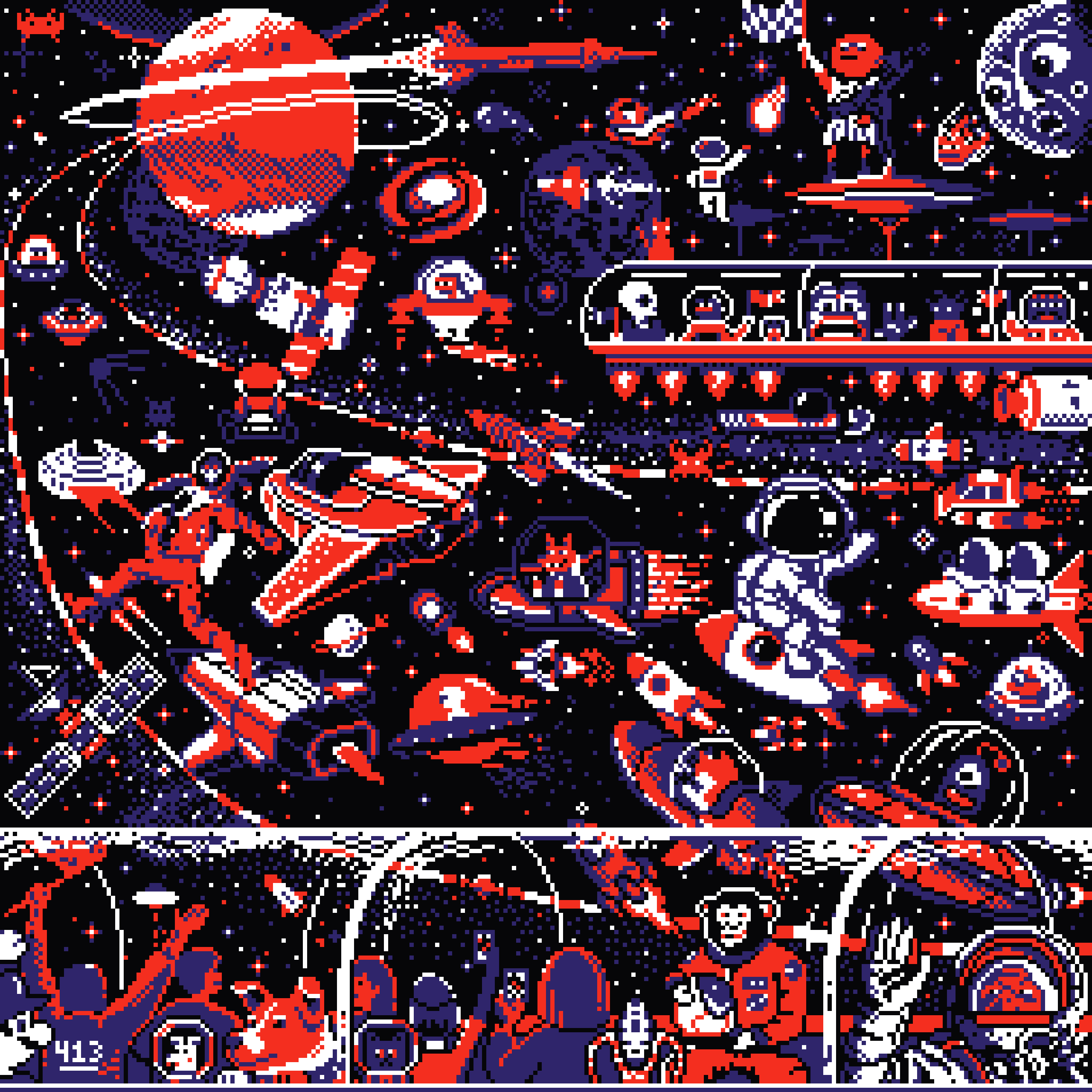 BasePaint Day #413: Space Race