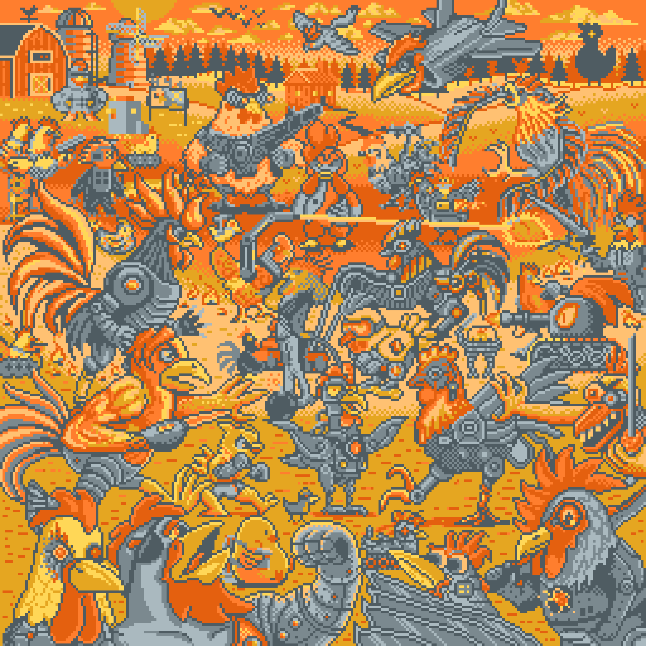 BasePaint Day #441: Bionic chicken battle