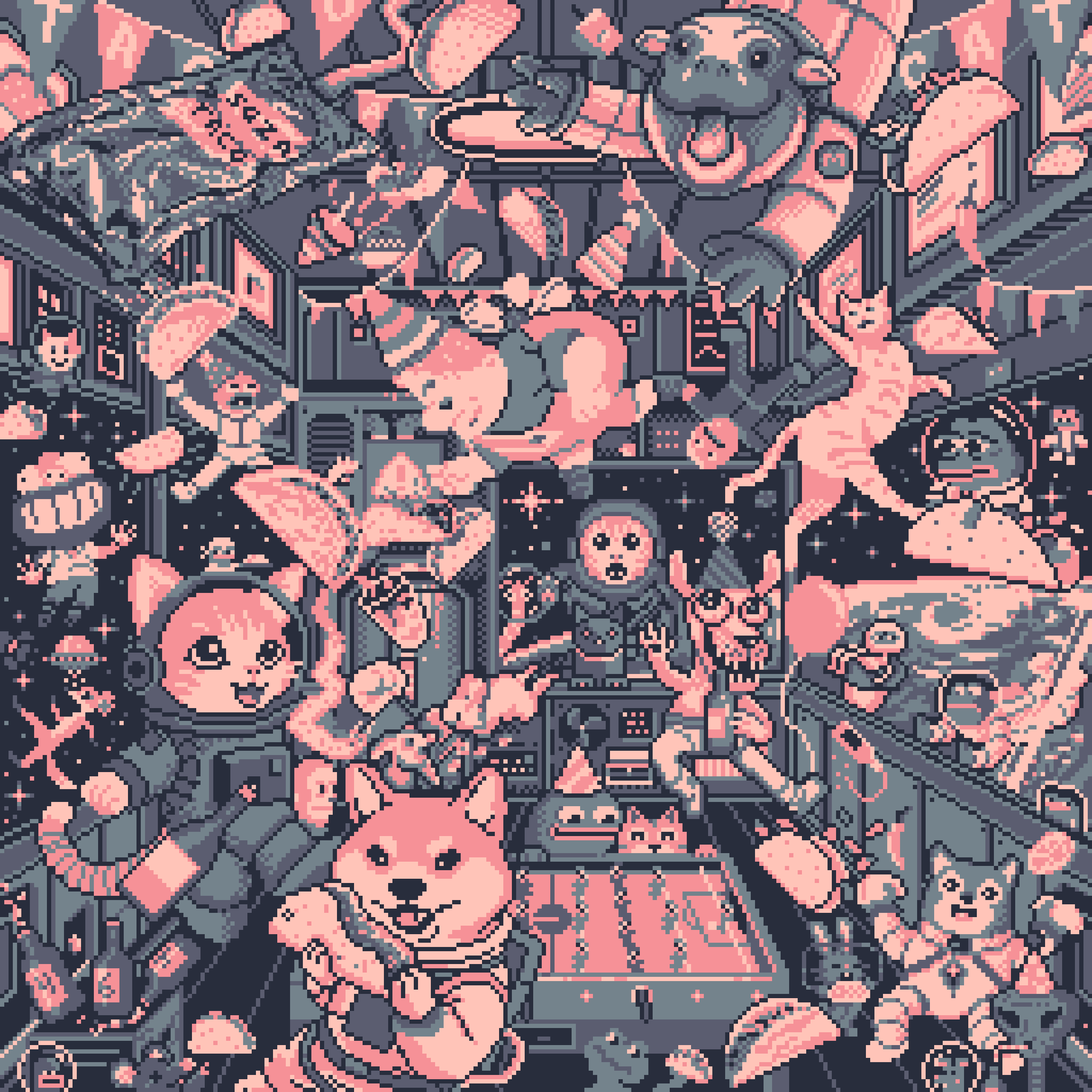 BasePaint Day #464: Zero Gravity Taco Party