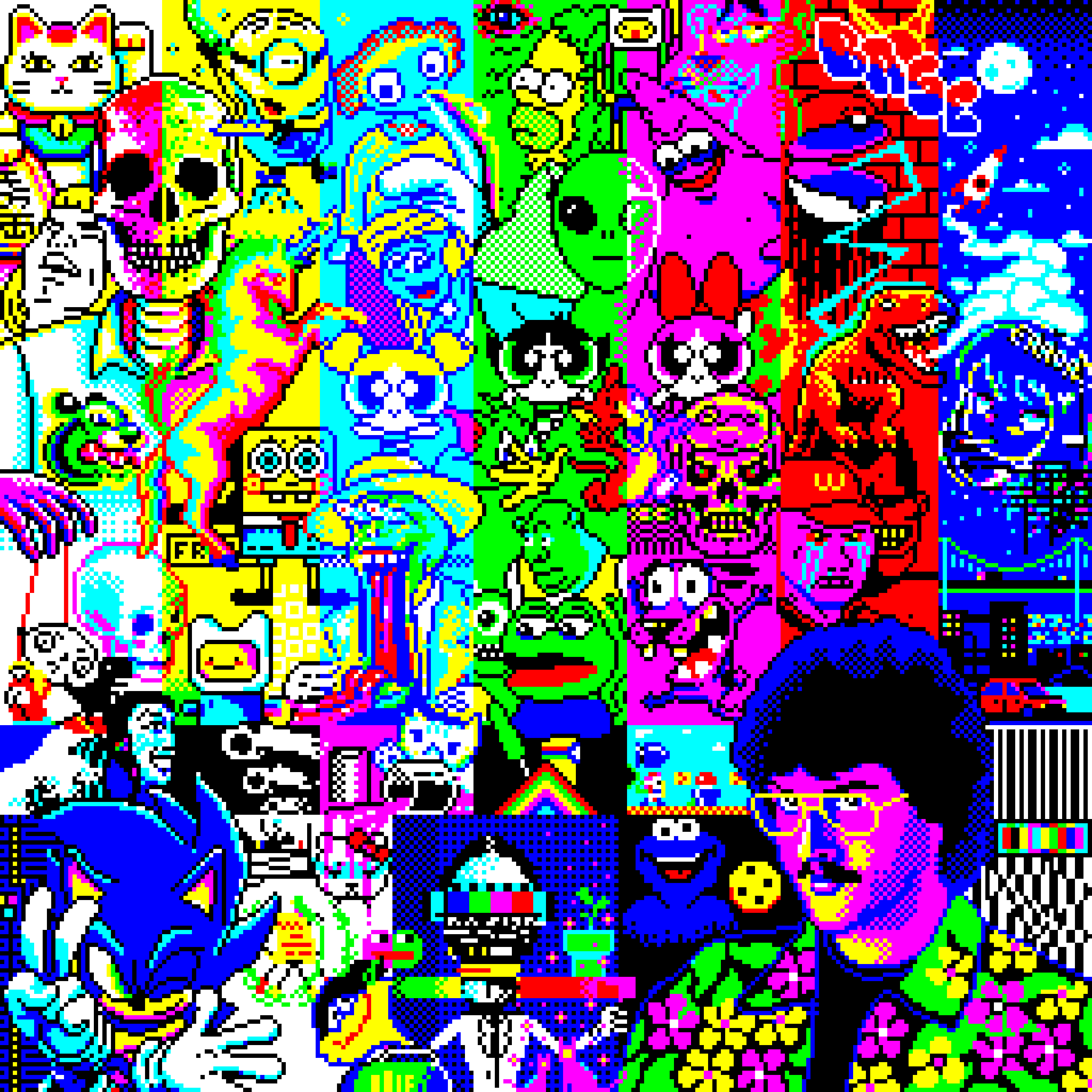 BasePaint Day #467: Television Test Card Chaos