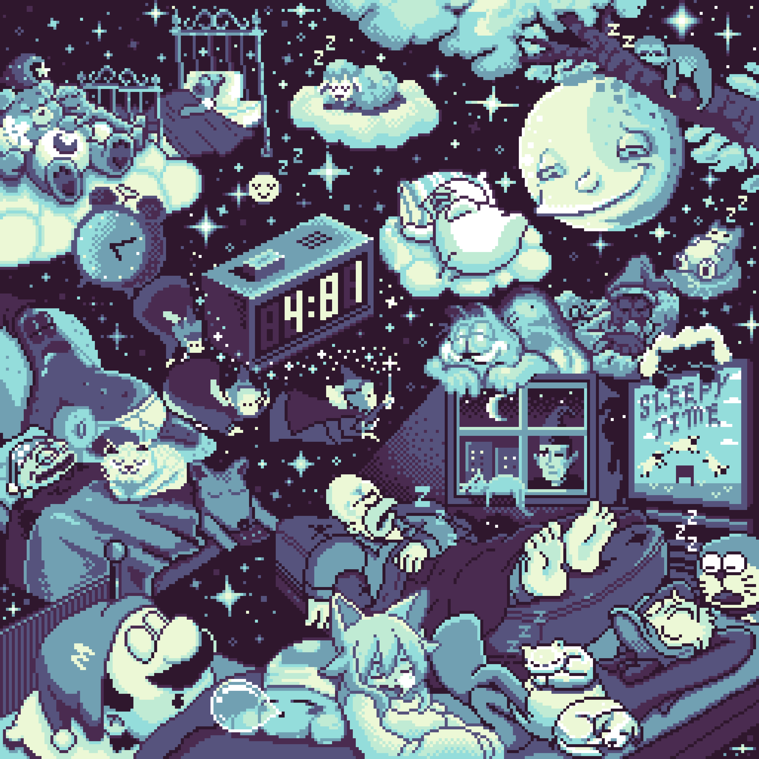 BasePaint Day #481: 🌝 Sleepy Time HD 💤