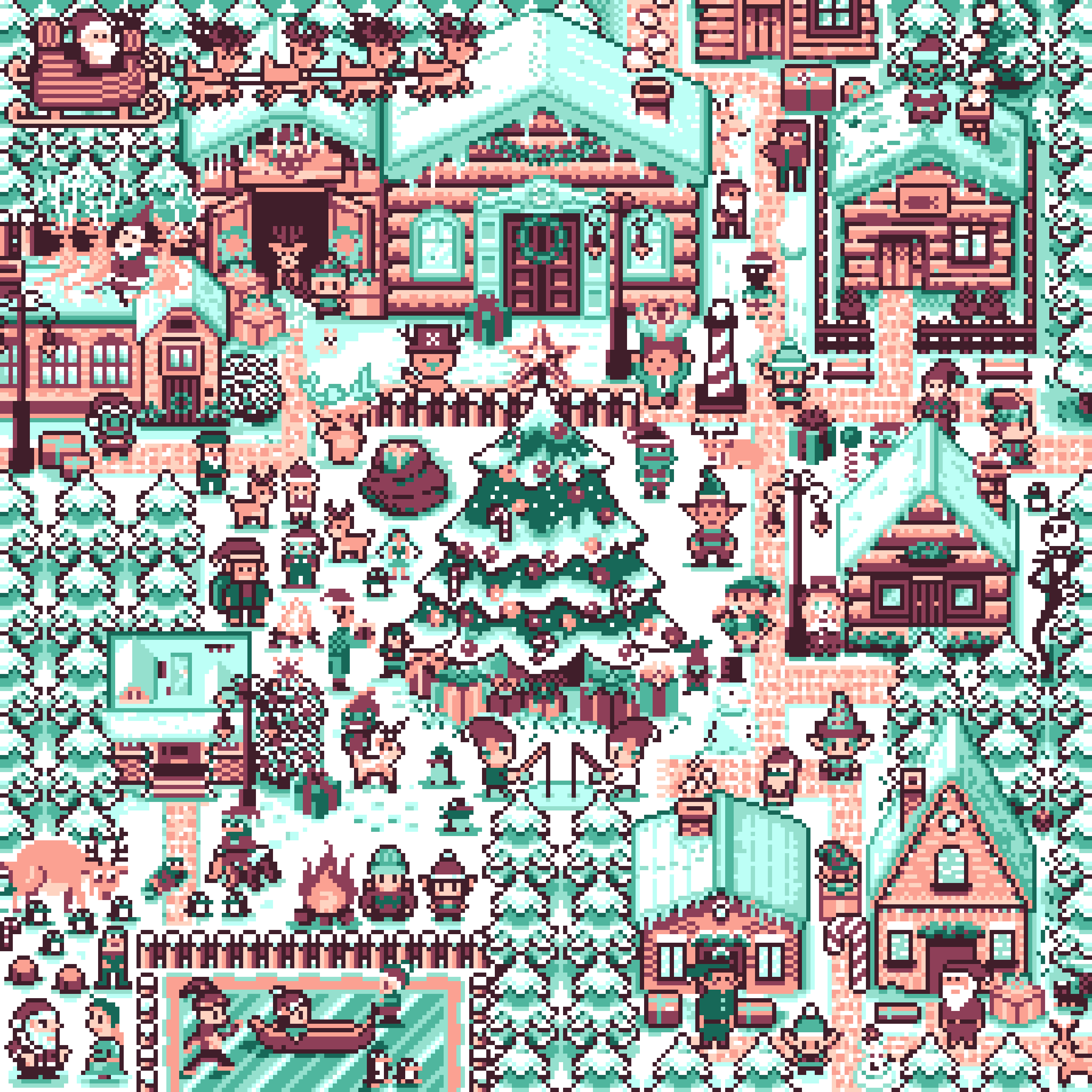 BasePaint Day #490: Santa's Village (as a JRPG town)