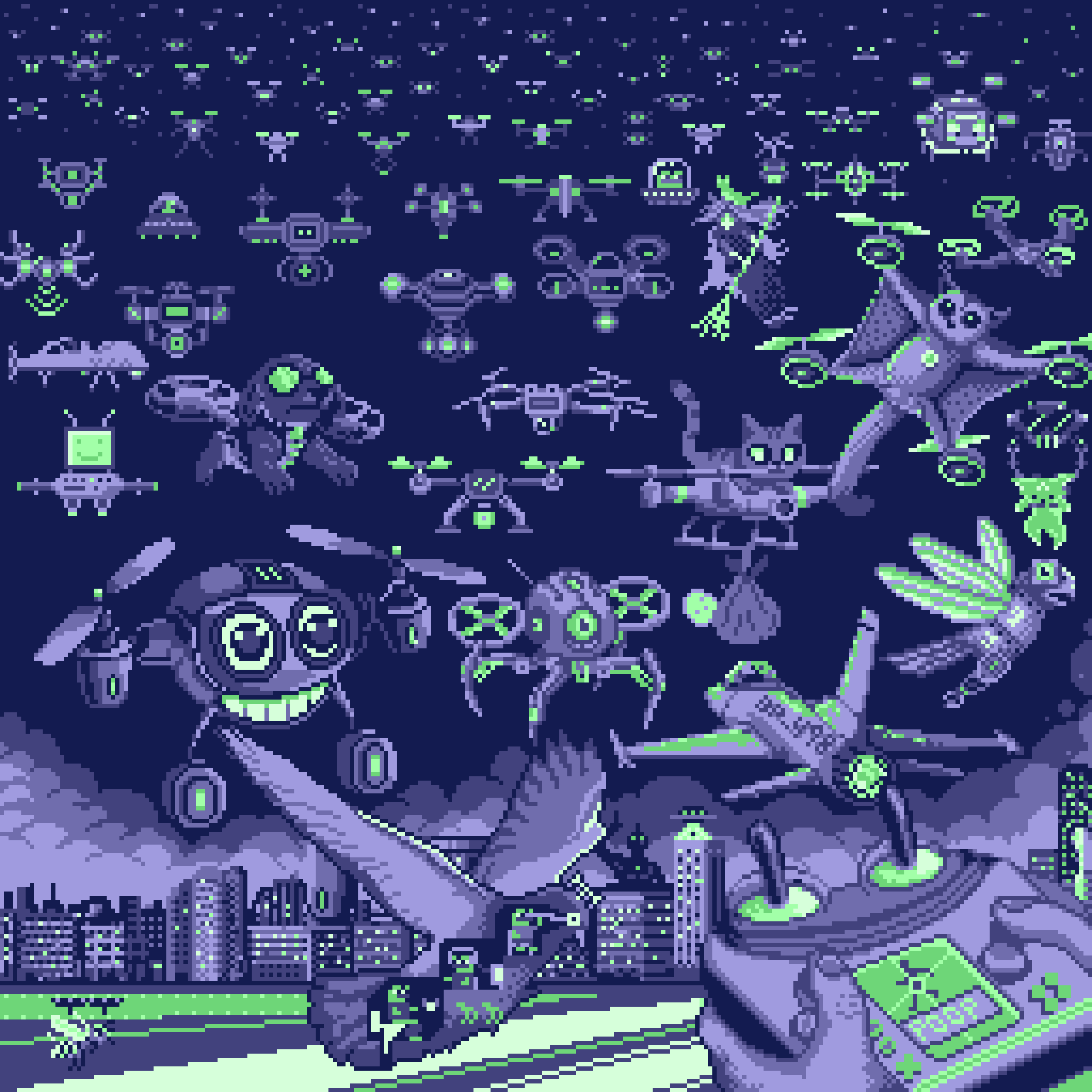 BasePaint Day #498: Drones Over New Jersey