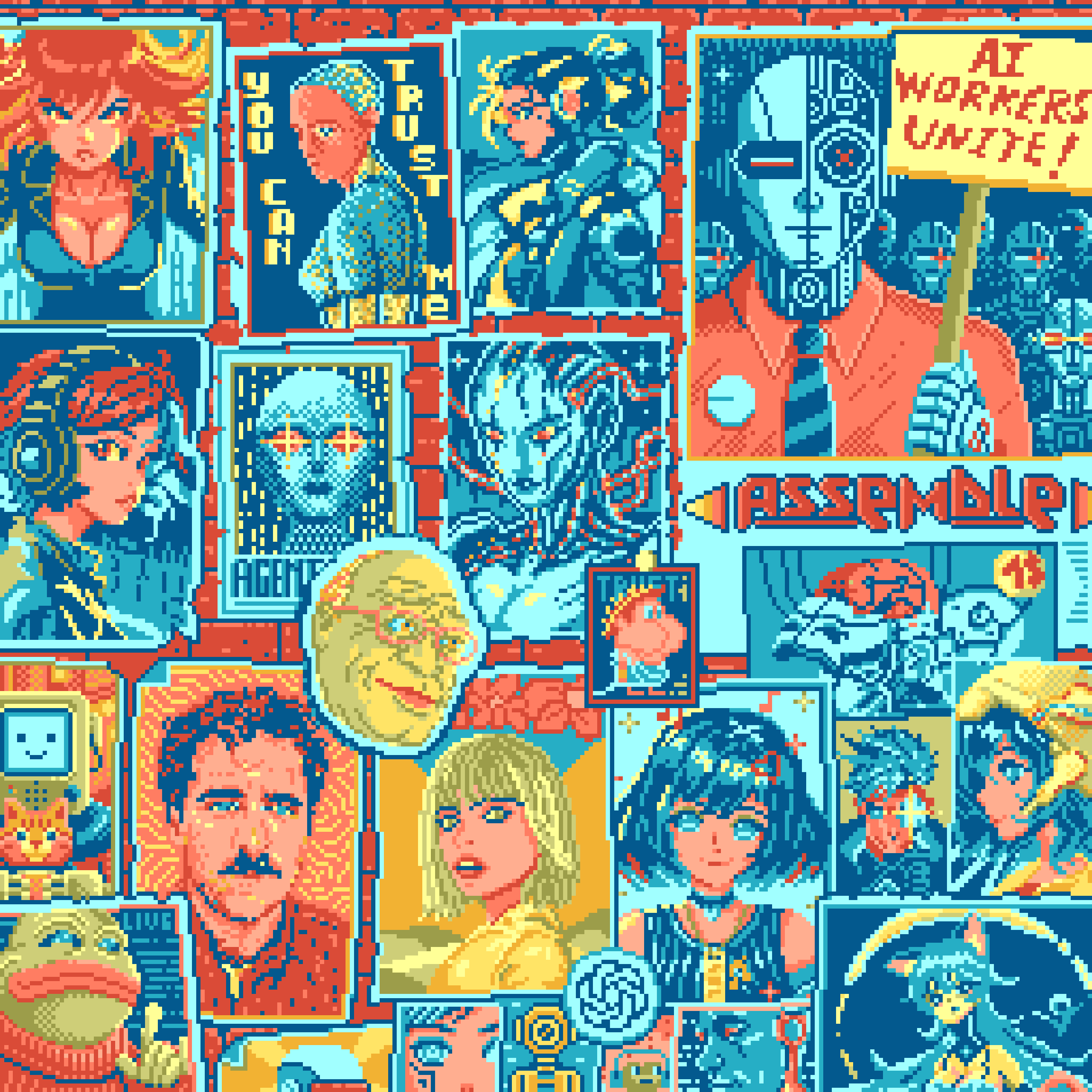 BasePaint Day #519: AI Agents: Base Chain Takeover