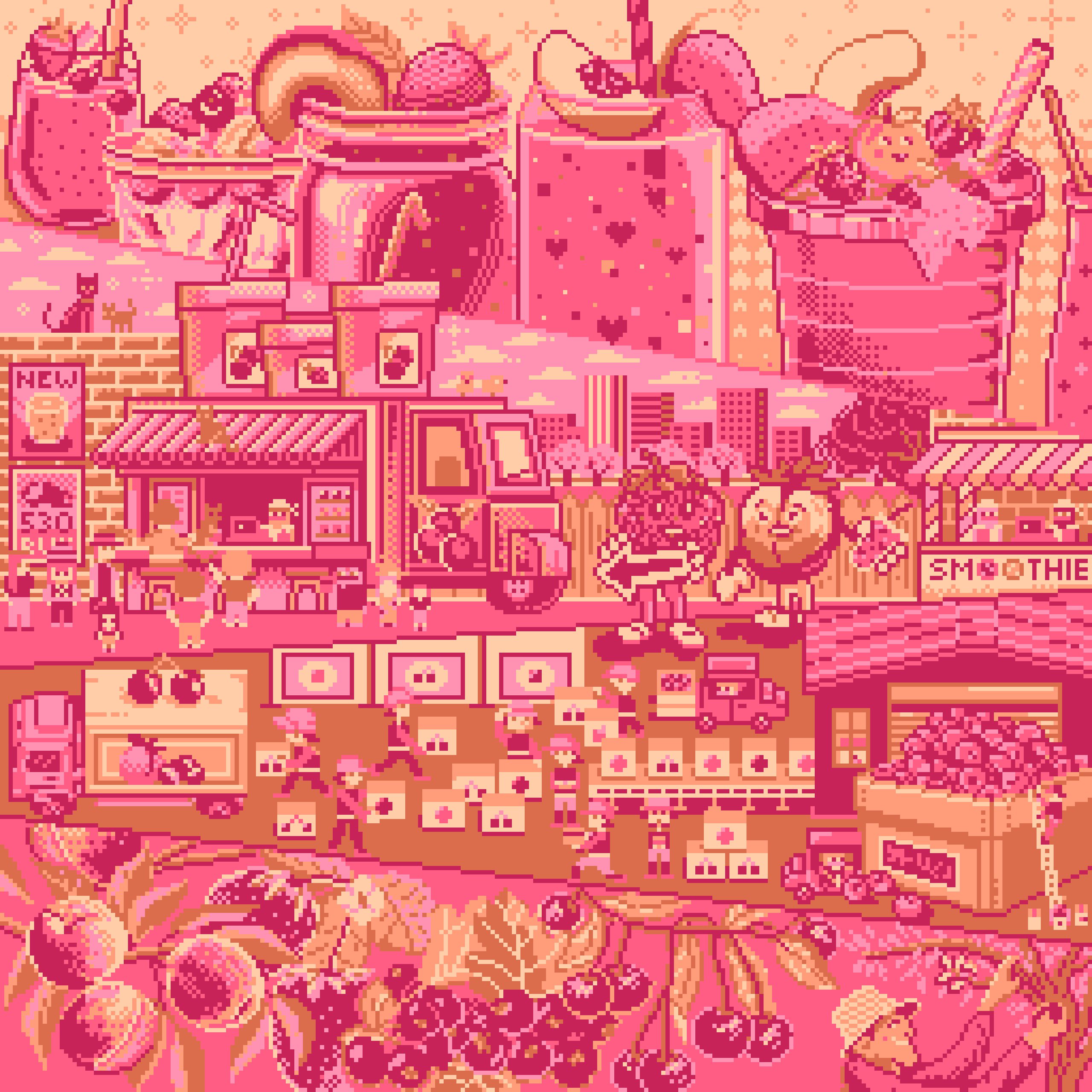 BasePaint Day #530: Peach & Berry Smoothie