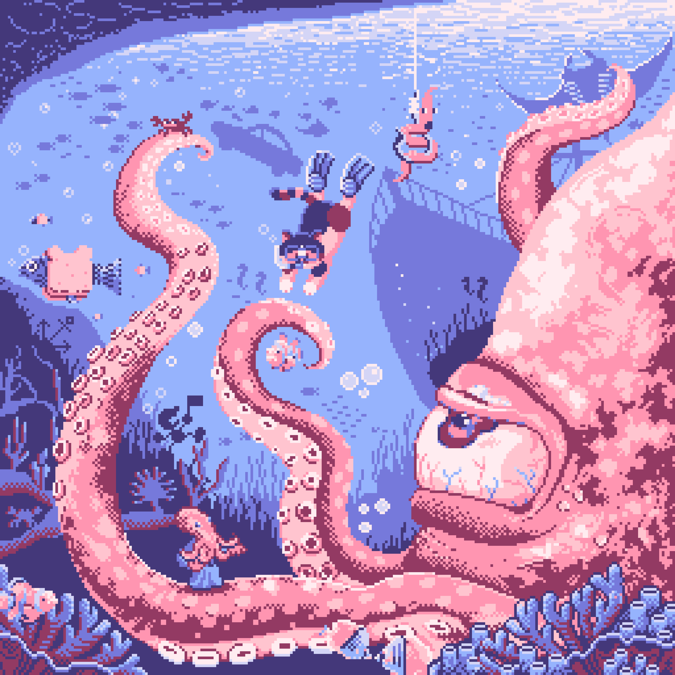 BasePaint Day #578: Hungry Octopus