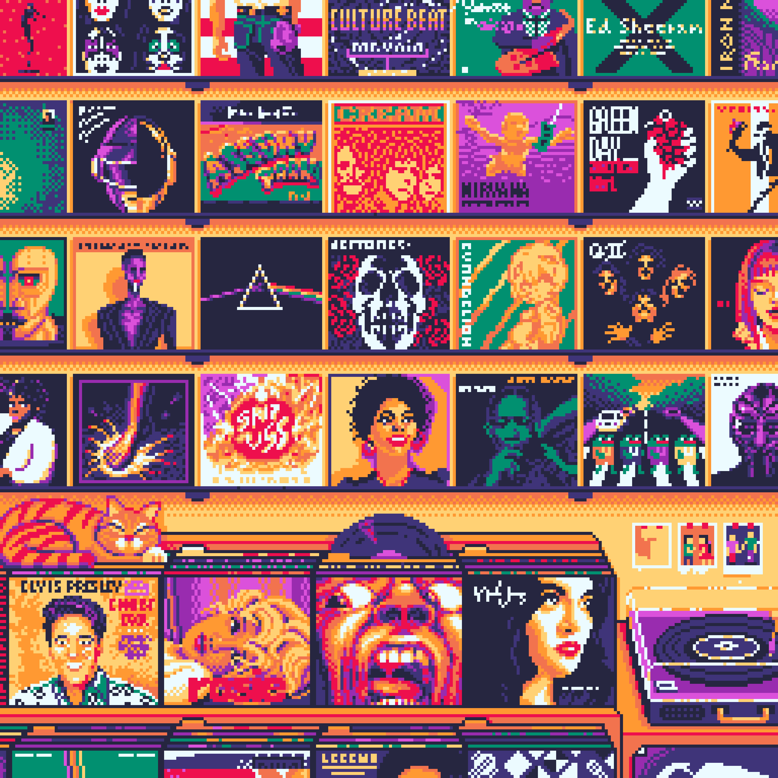 BasePaint Day #638: Record Store