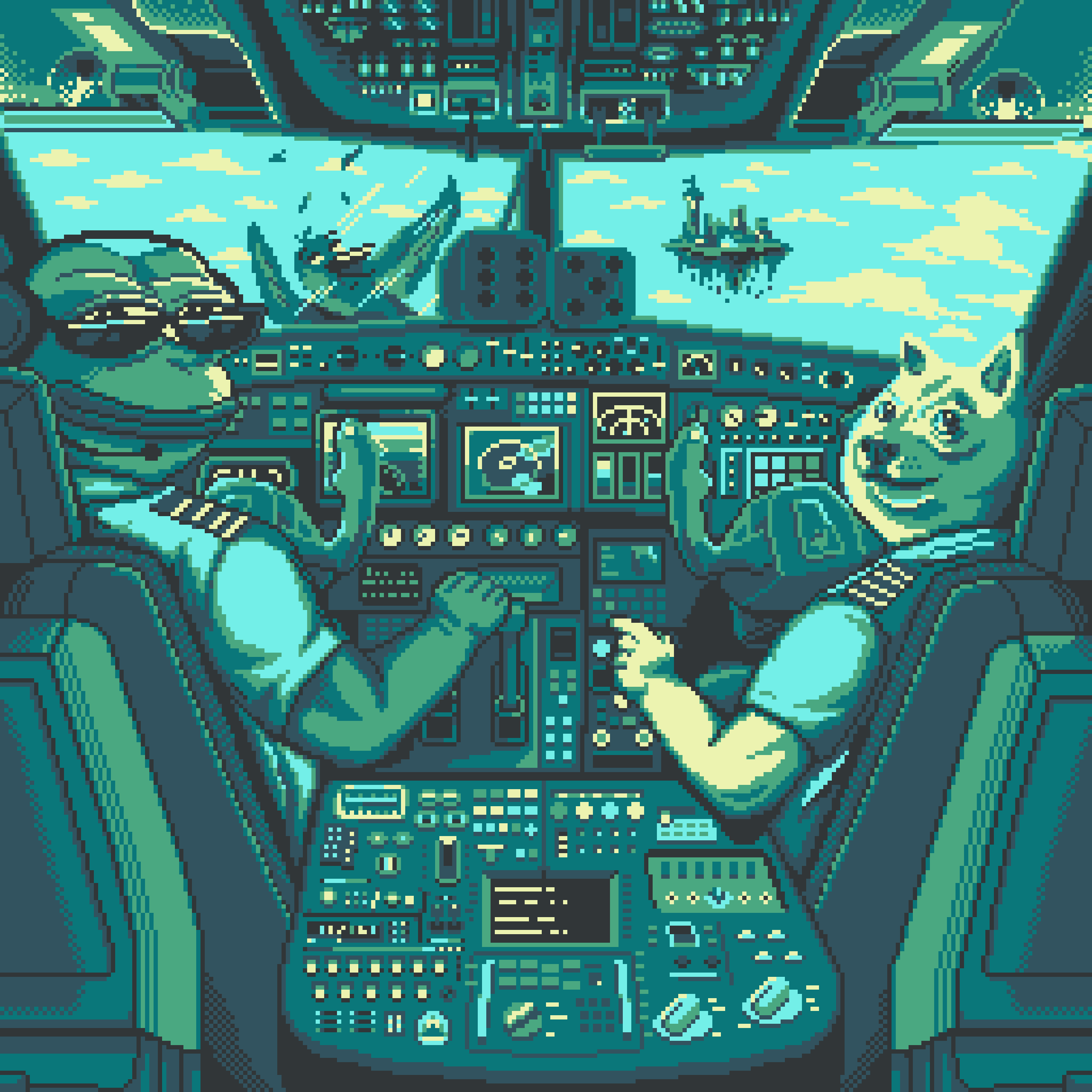 BasePaint Day #642: Airplane Cockpit