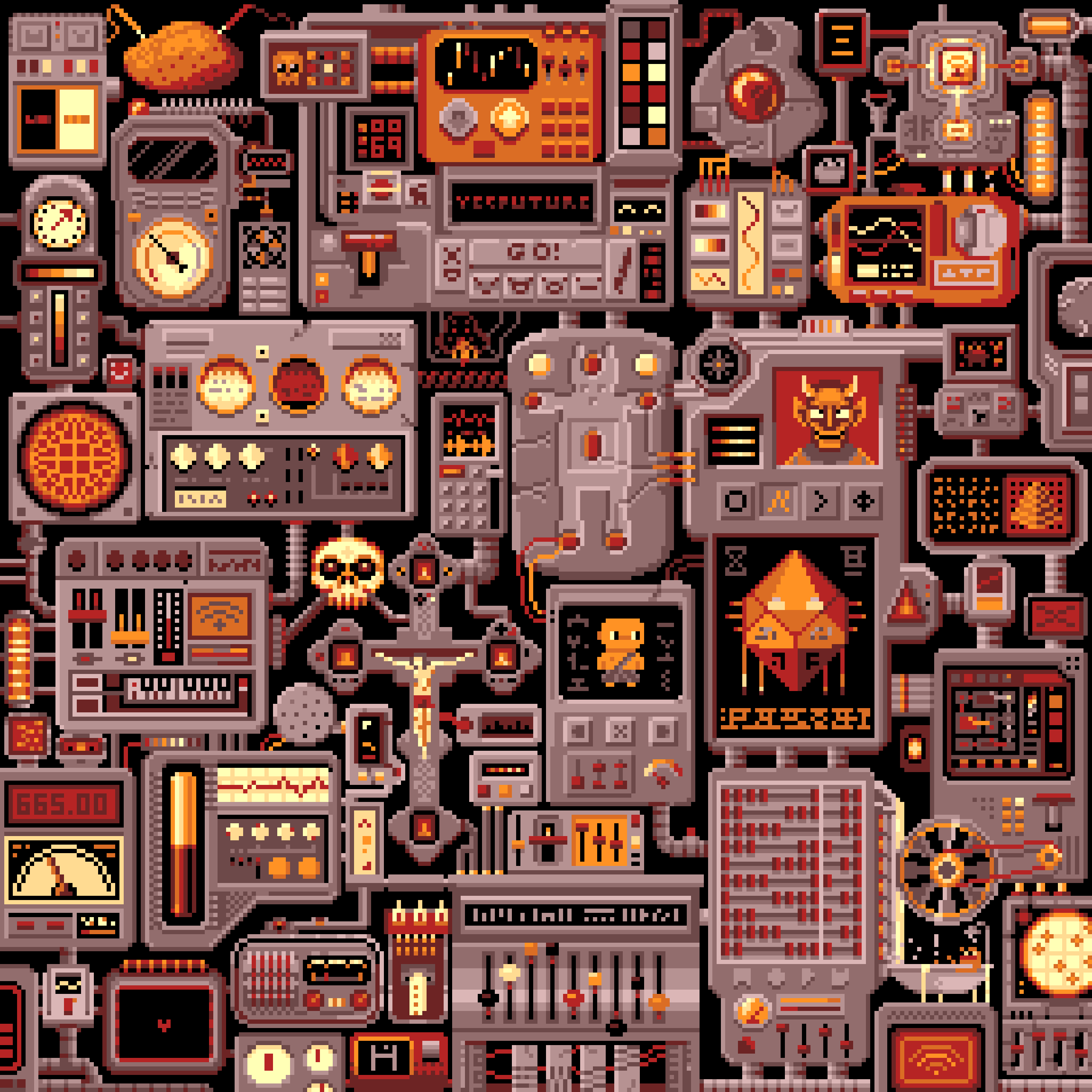 BasePaint Day #665: Ancient Interface