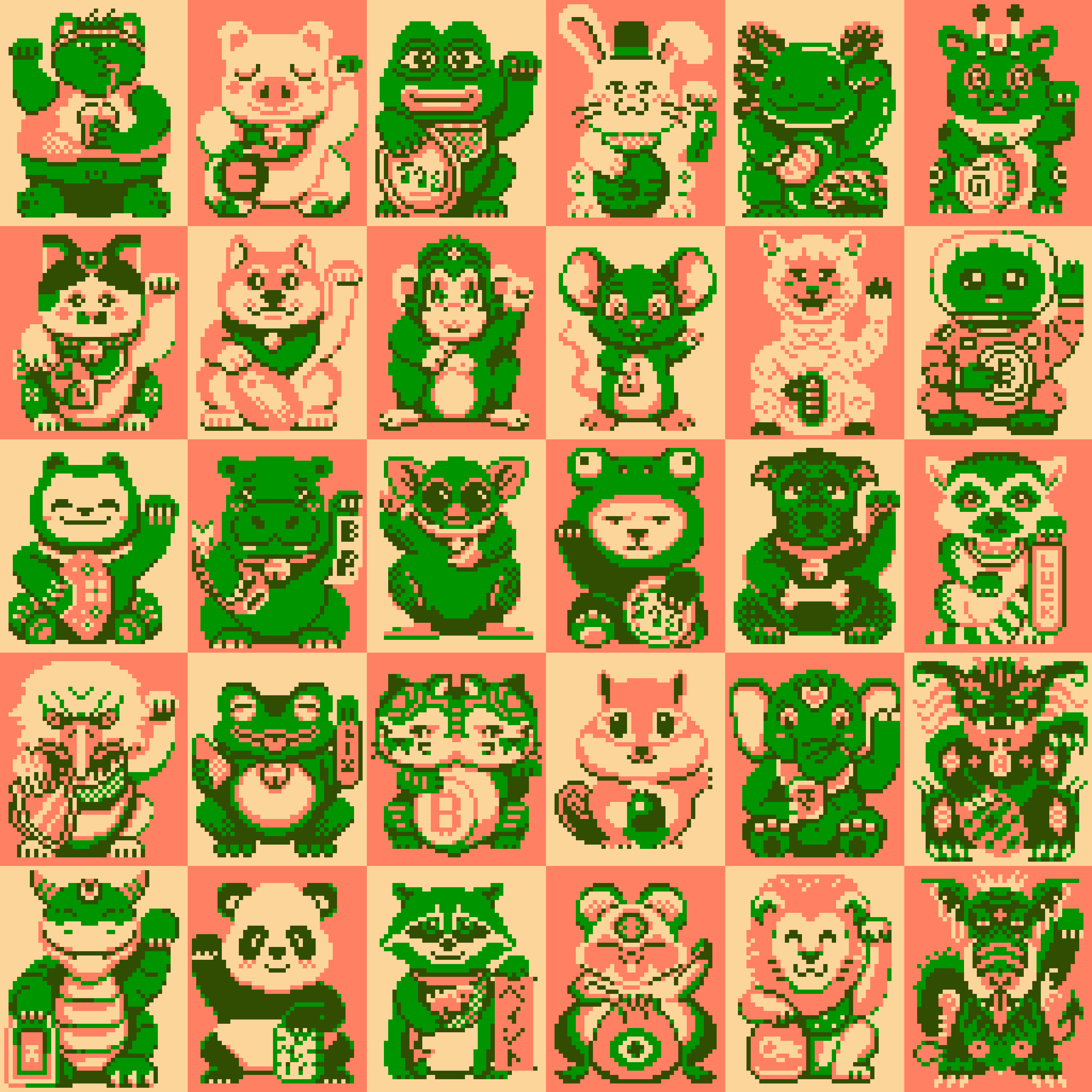 BasePaint Day #679: Maneki Animals