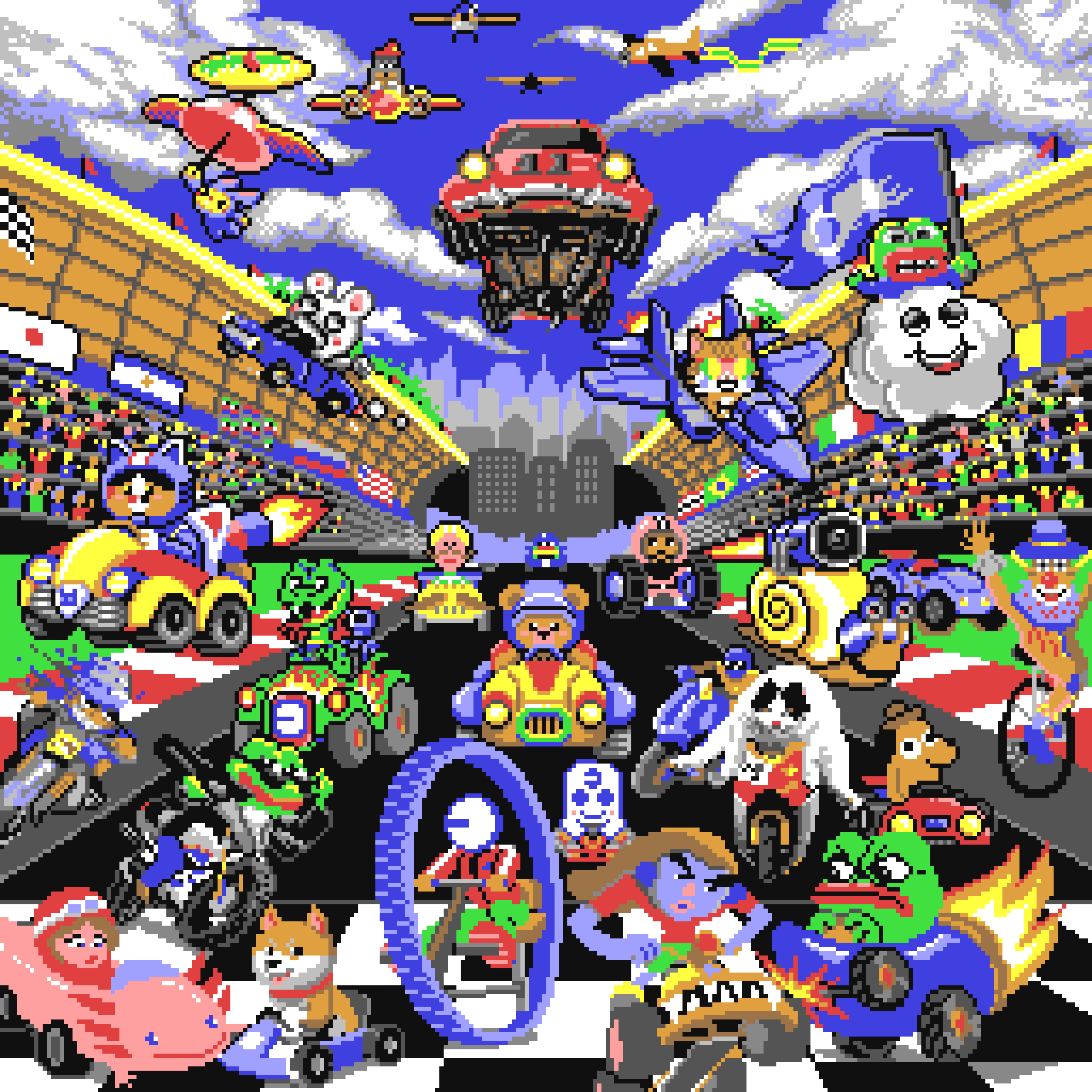 BasePaint Day #680: Ultimate Based Wacky Racers