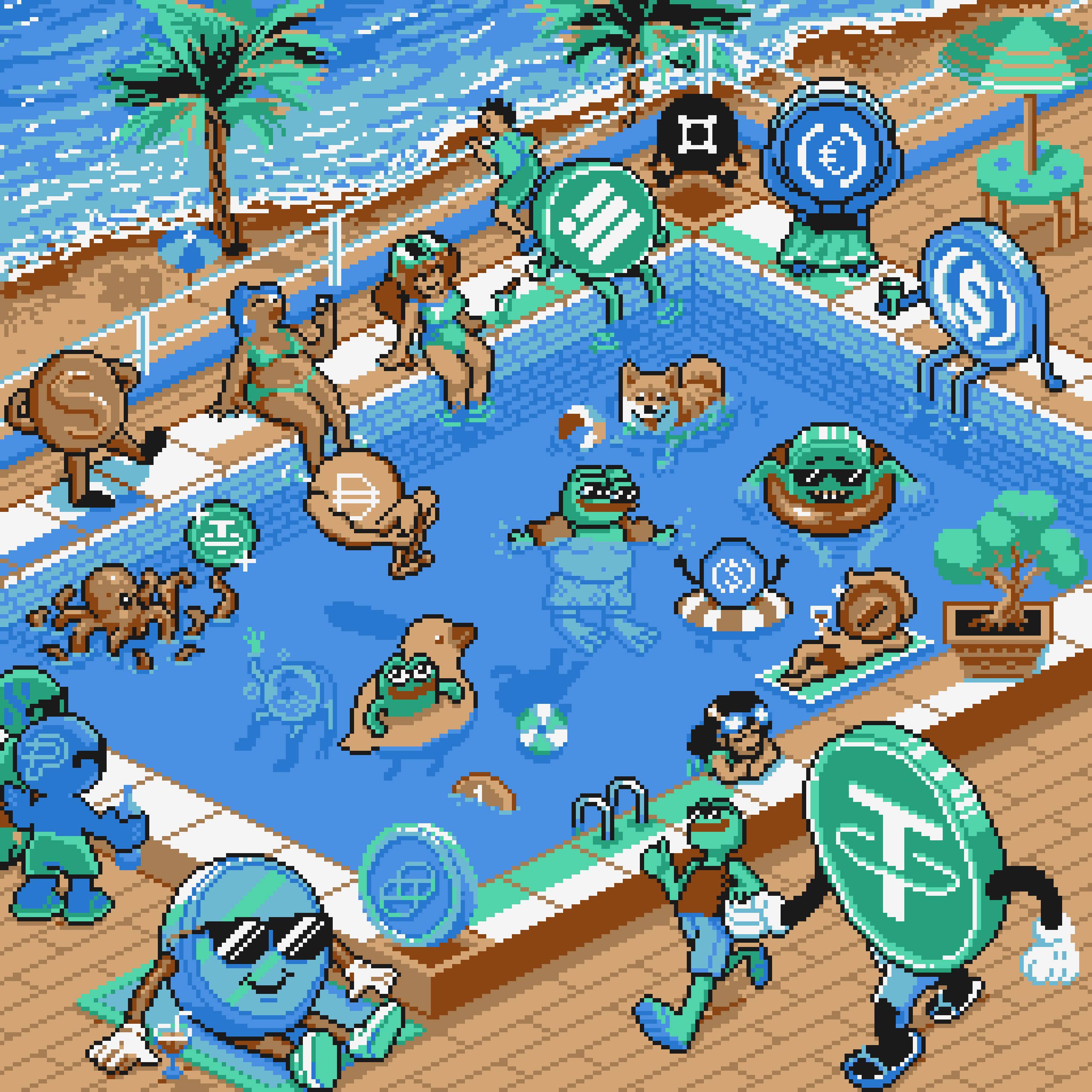 BasePaint Day #682: Stablecoin Summer