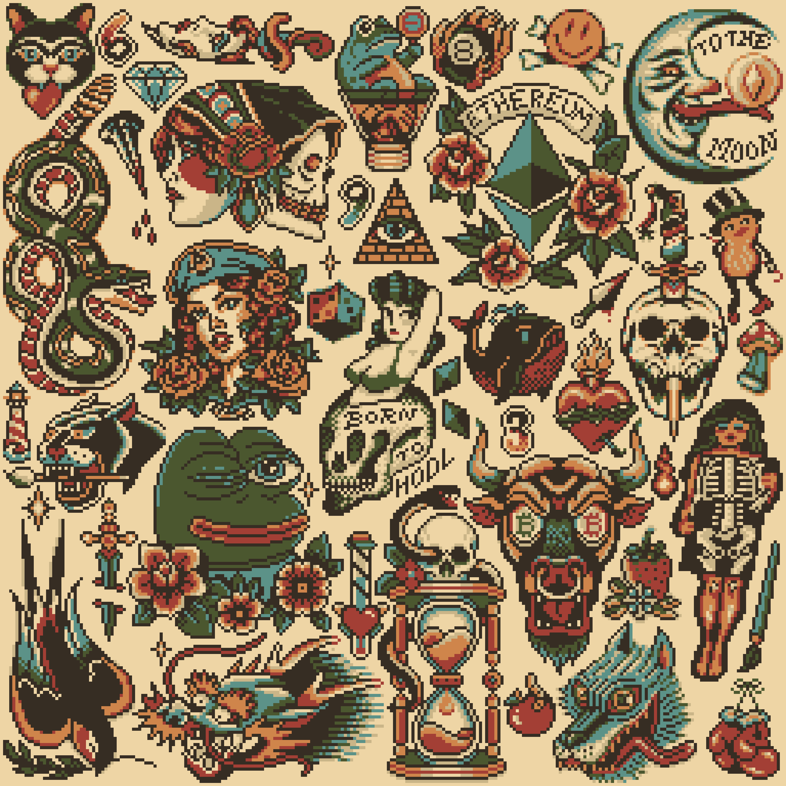 BasePaint Day #693: American Traditional Tattoo