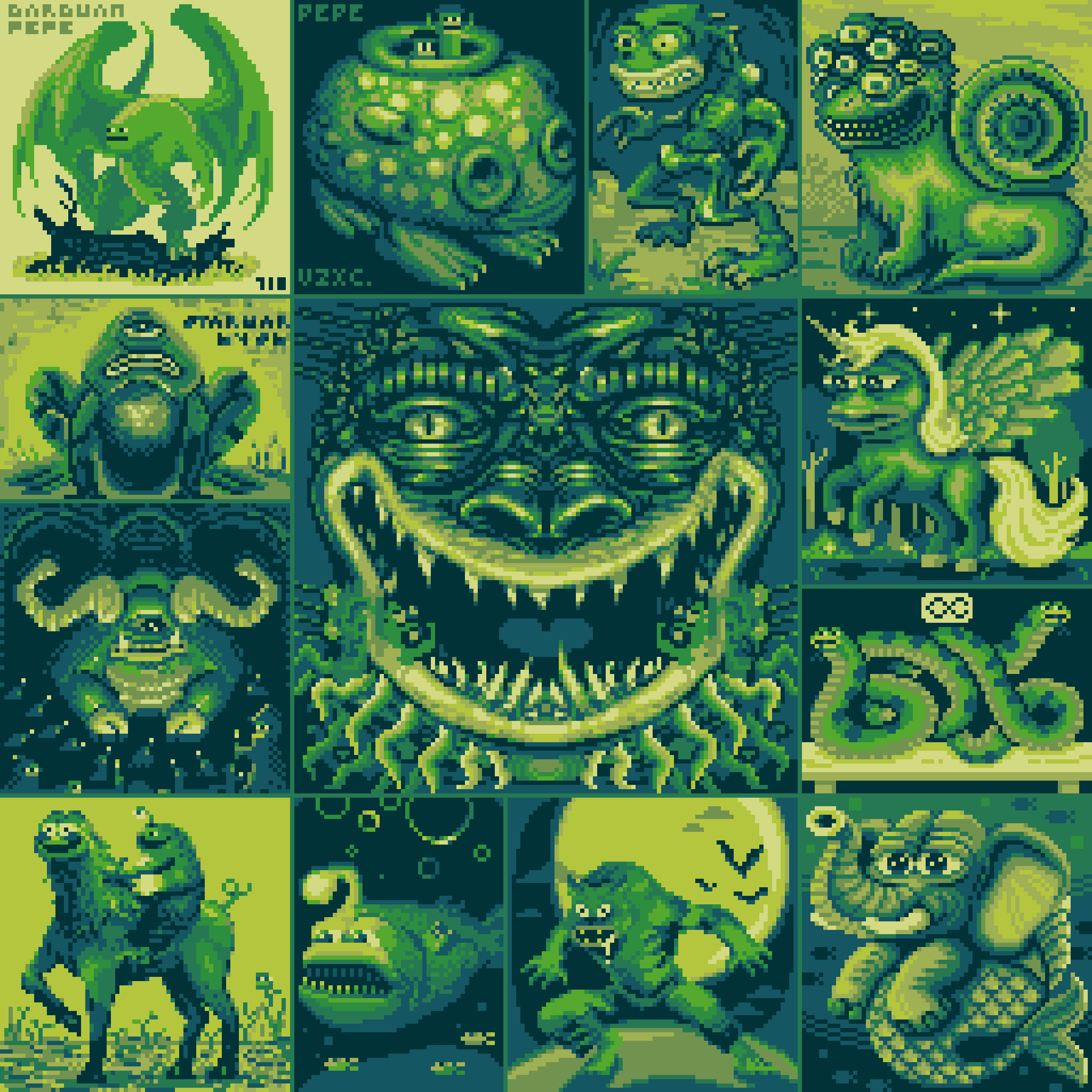 BasePaint Day #710: Pepe's Bestiary