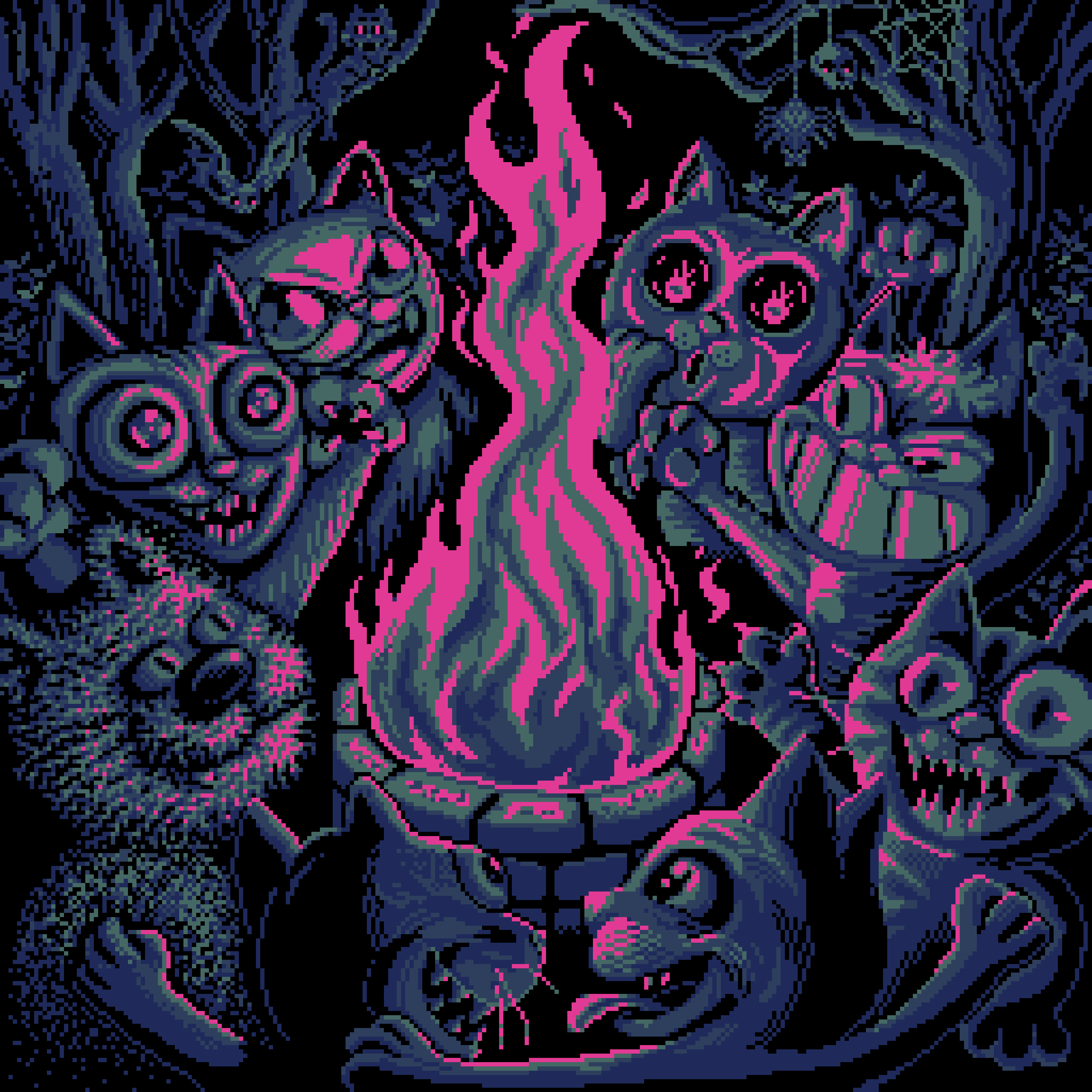 BasePaint Day #726: Coven of Kittens