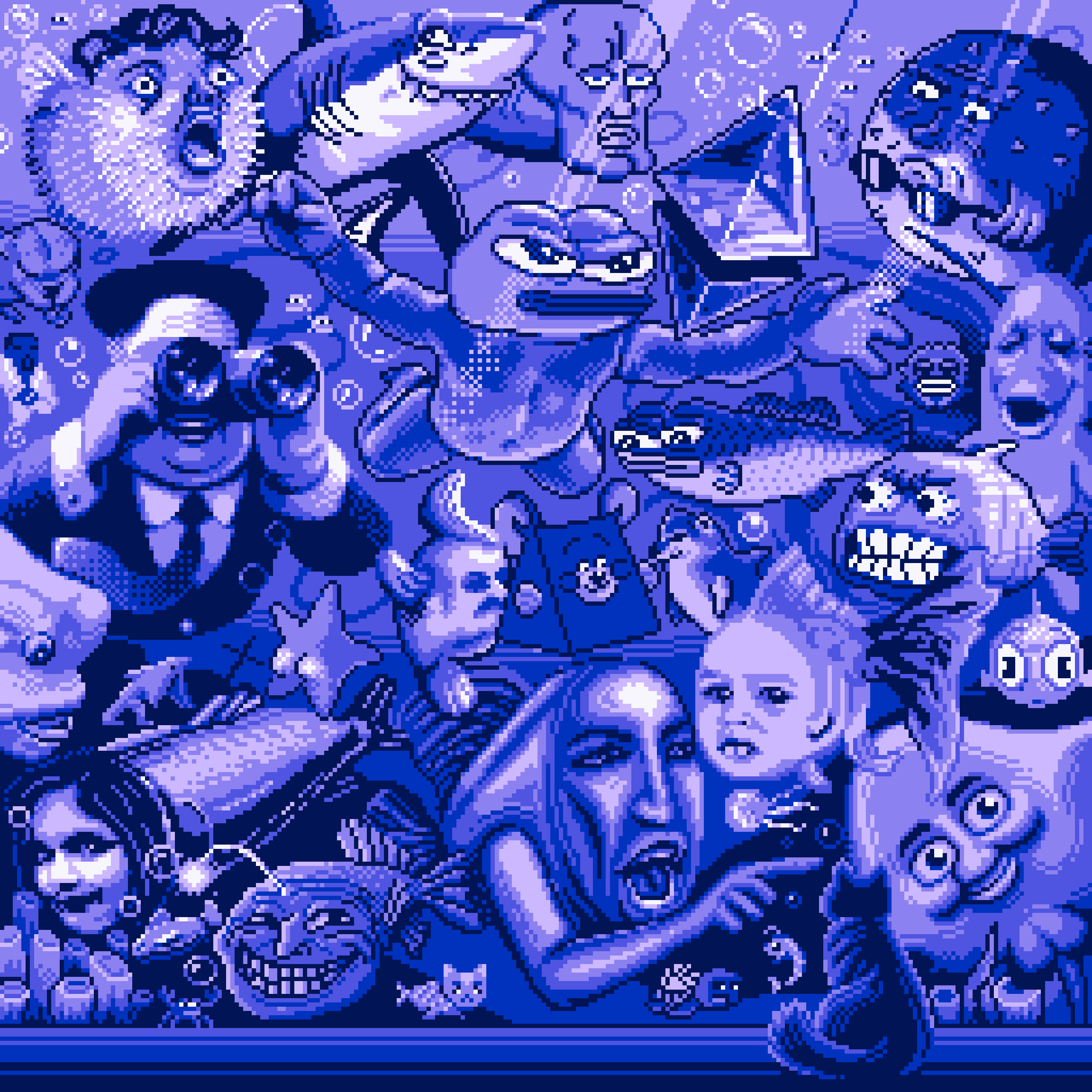 BasePaint Day #733: Swims Like Meme Spirit