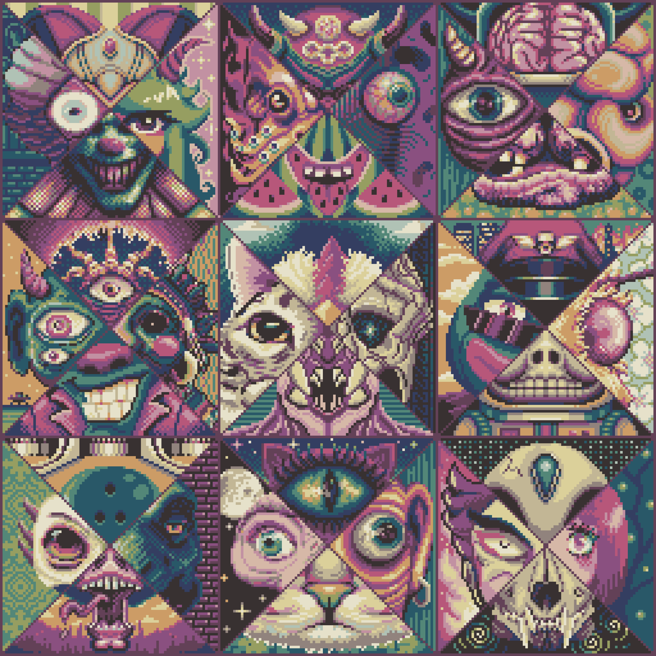 BasePaint Day #734: Extravagant Faces