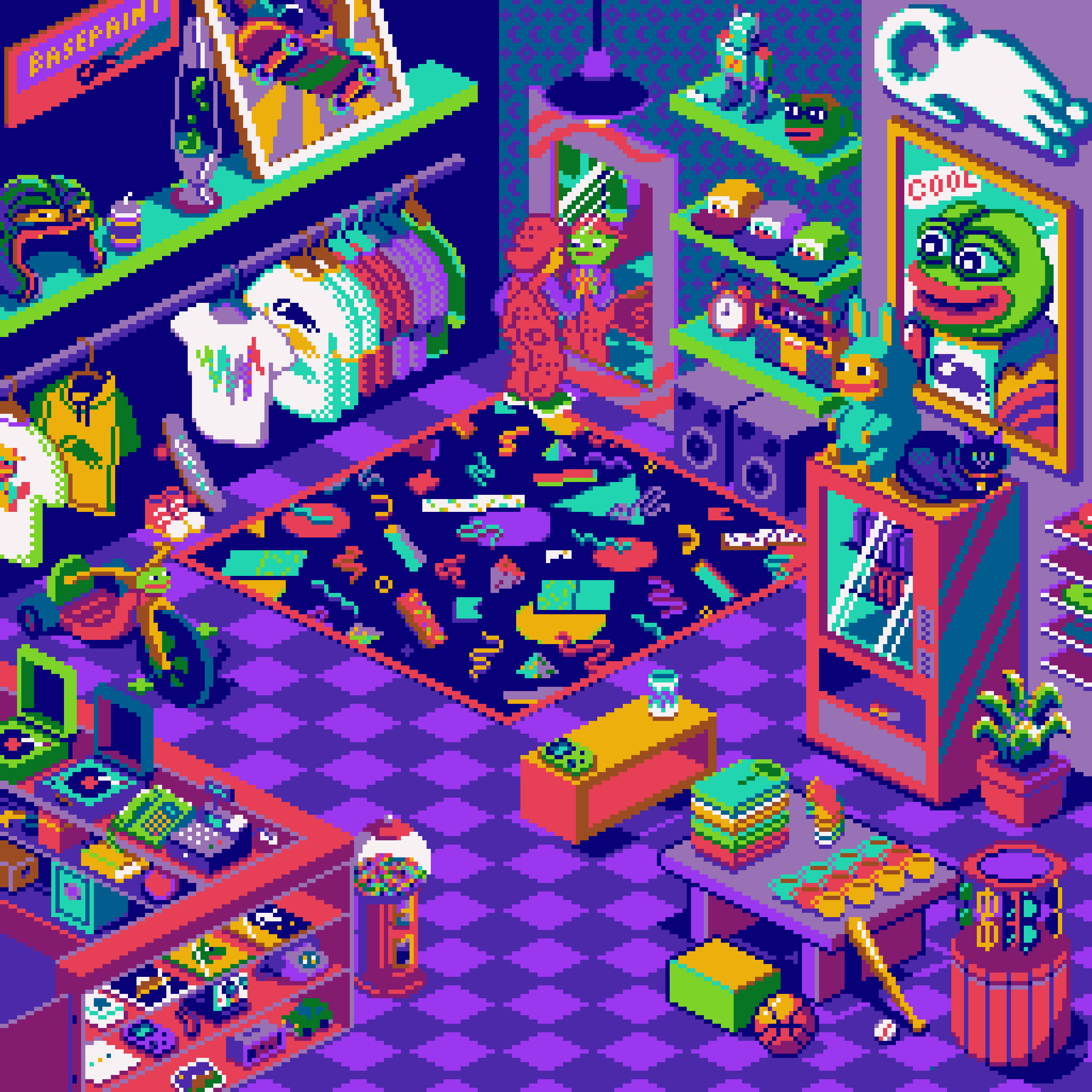 BasePaint Day #739: Retro Merch Store