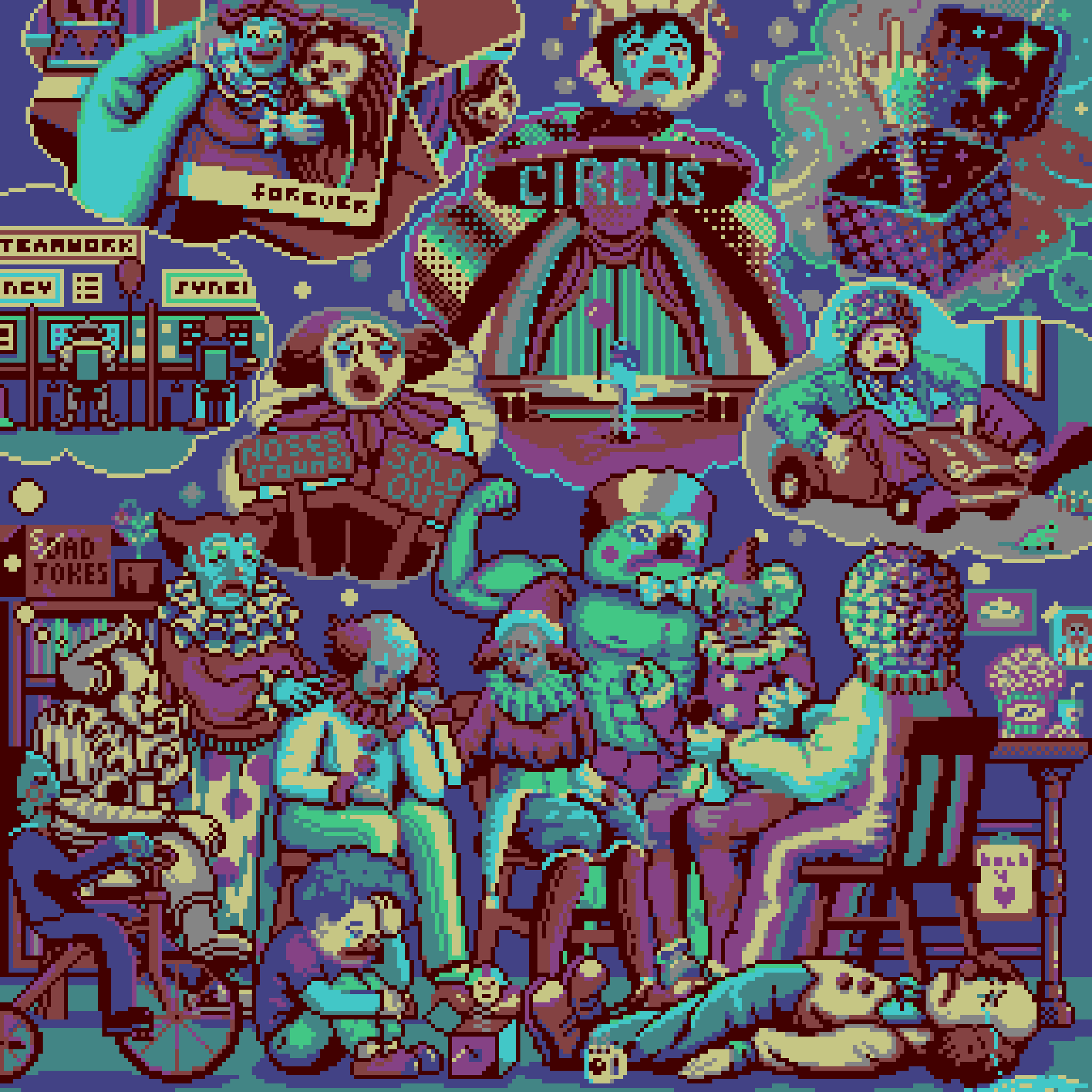 BasePaint Day #774: Sad Clowns at Rehab