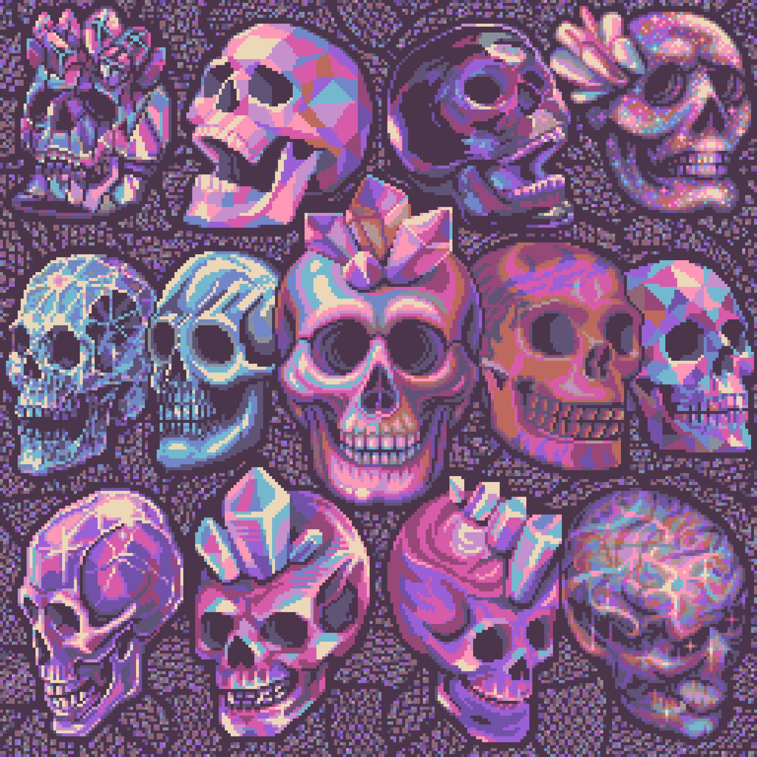 BasePaint Day #838: Crystal Skull World Day