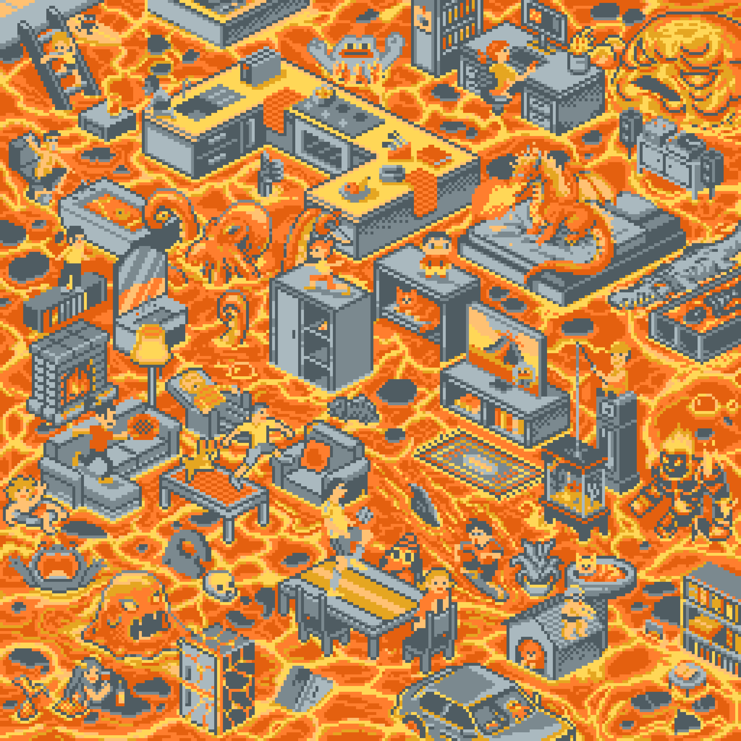 BasePaint Day #857: the floor is lava!