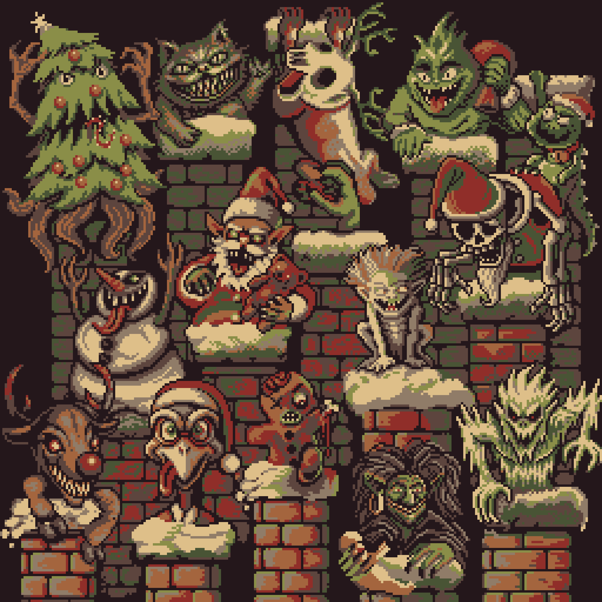 BasePaint Day #870: Christmas Monsters