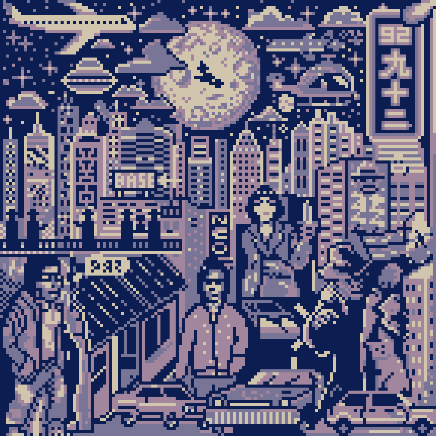 BasePaint Day #92: Neo-Noir Nightscape