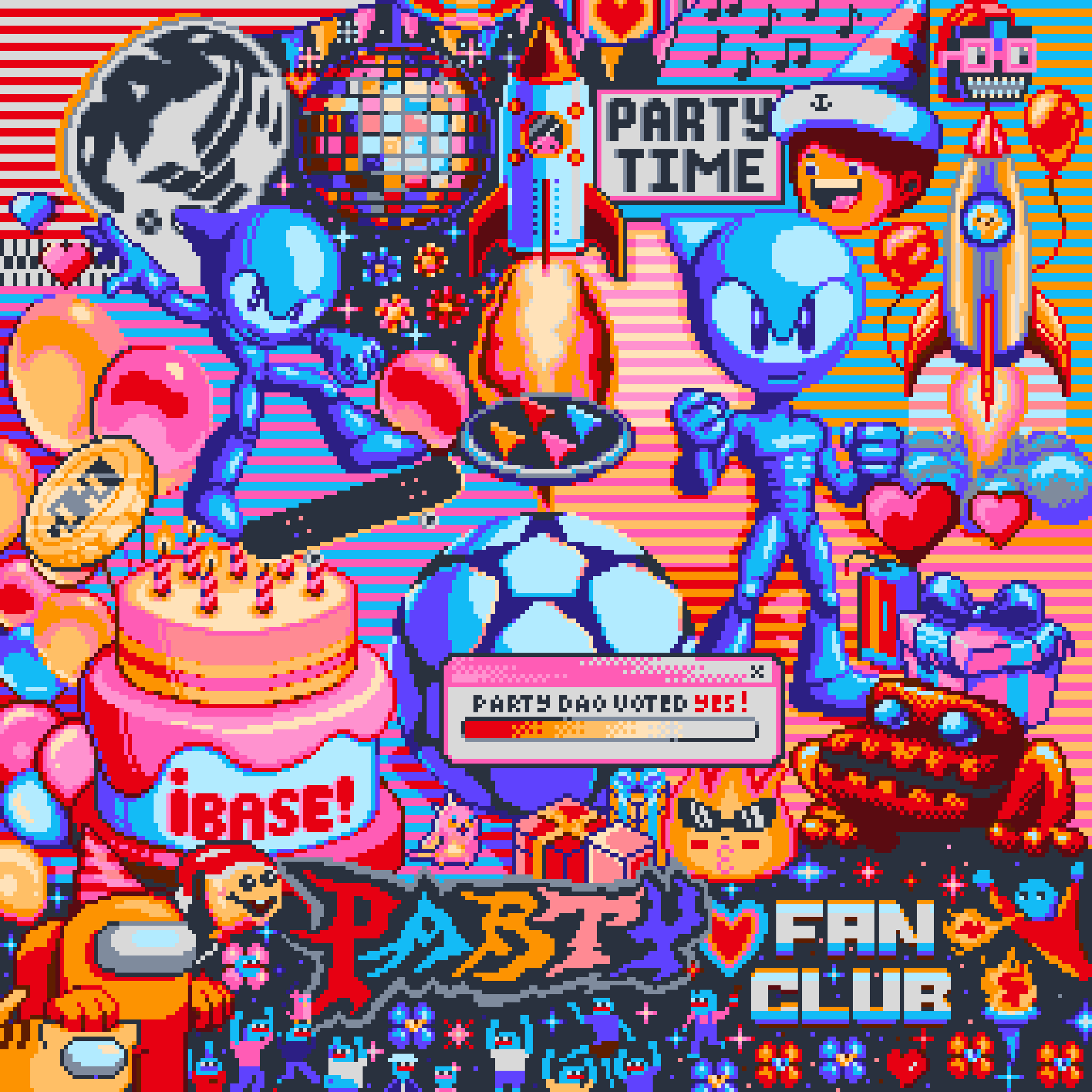 BasePaint Day #921: PartyDAO HD