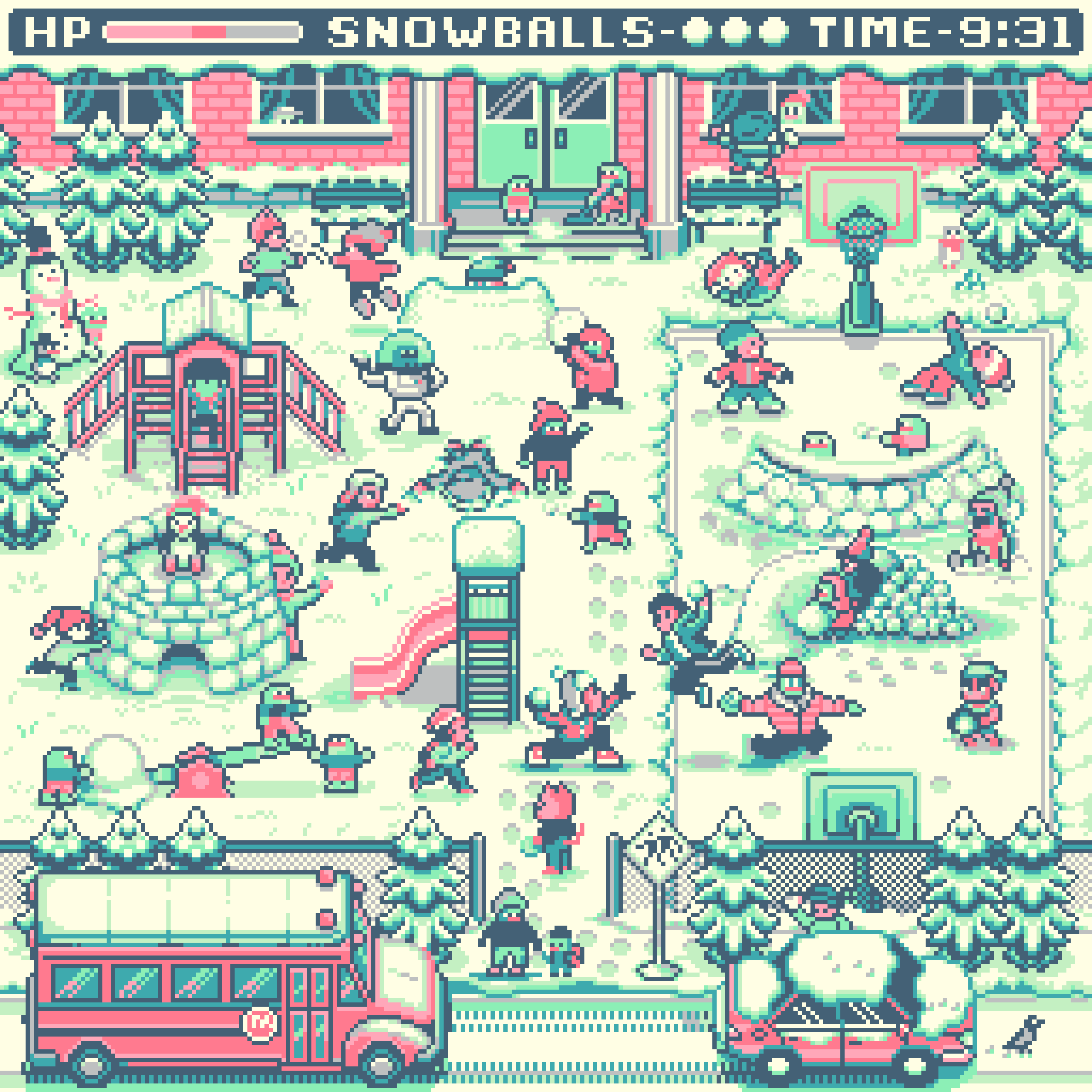 BasePaint Day #931: Snowball Fight