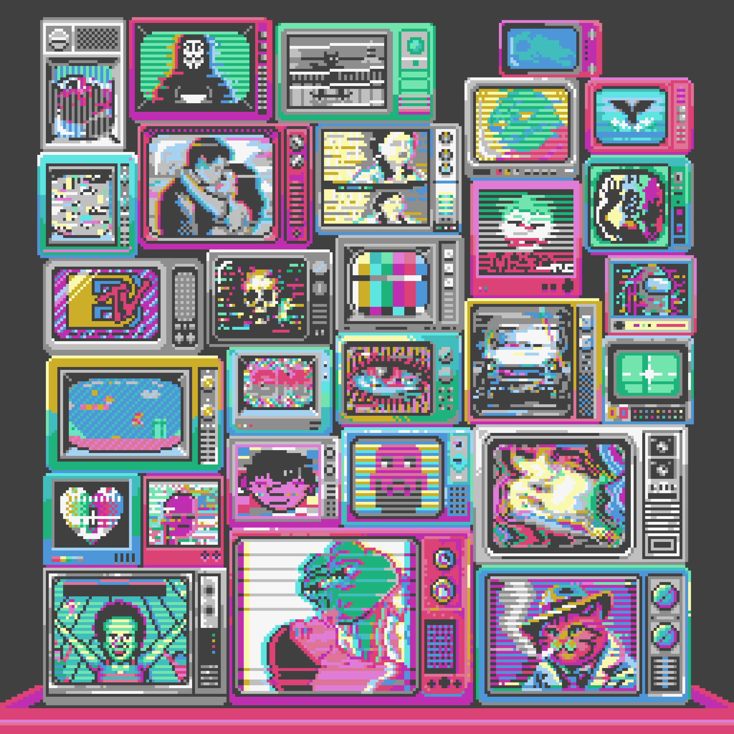 BasePaint Day #933: PixelMad TV