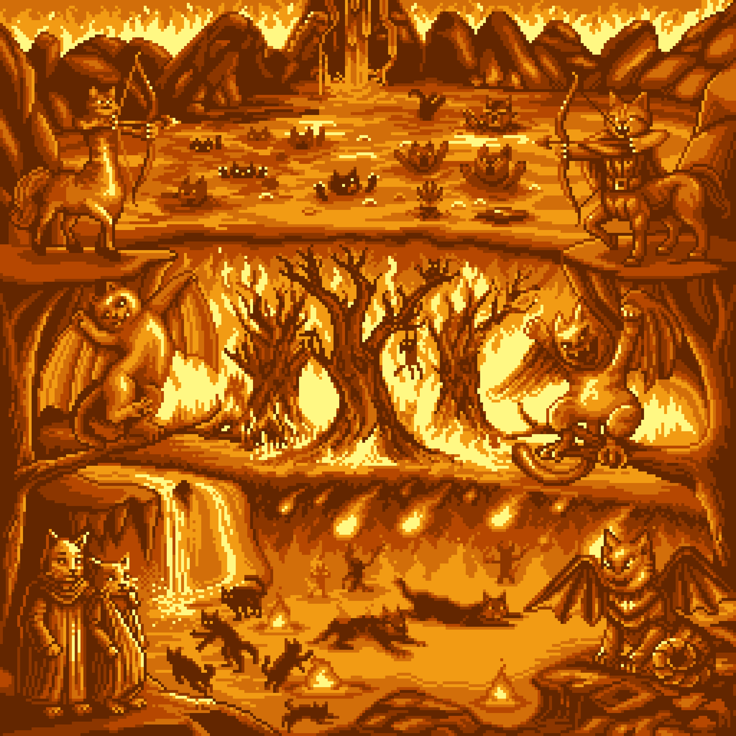 BasePaint Day #937: Kittens in Dante's 7th circle