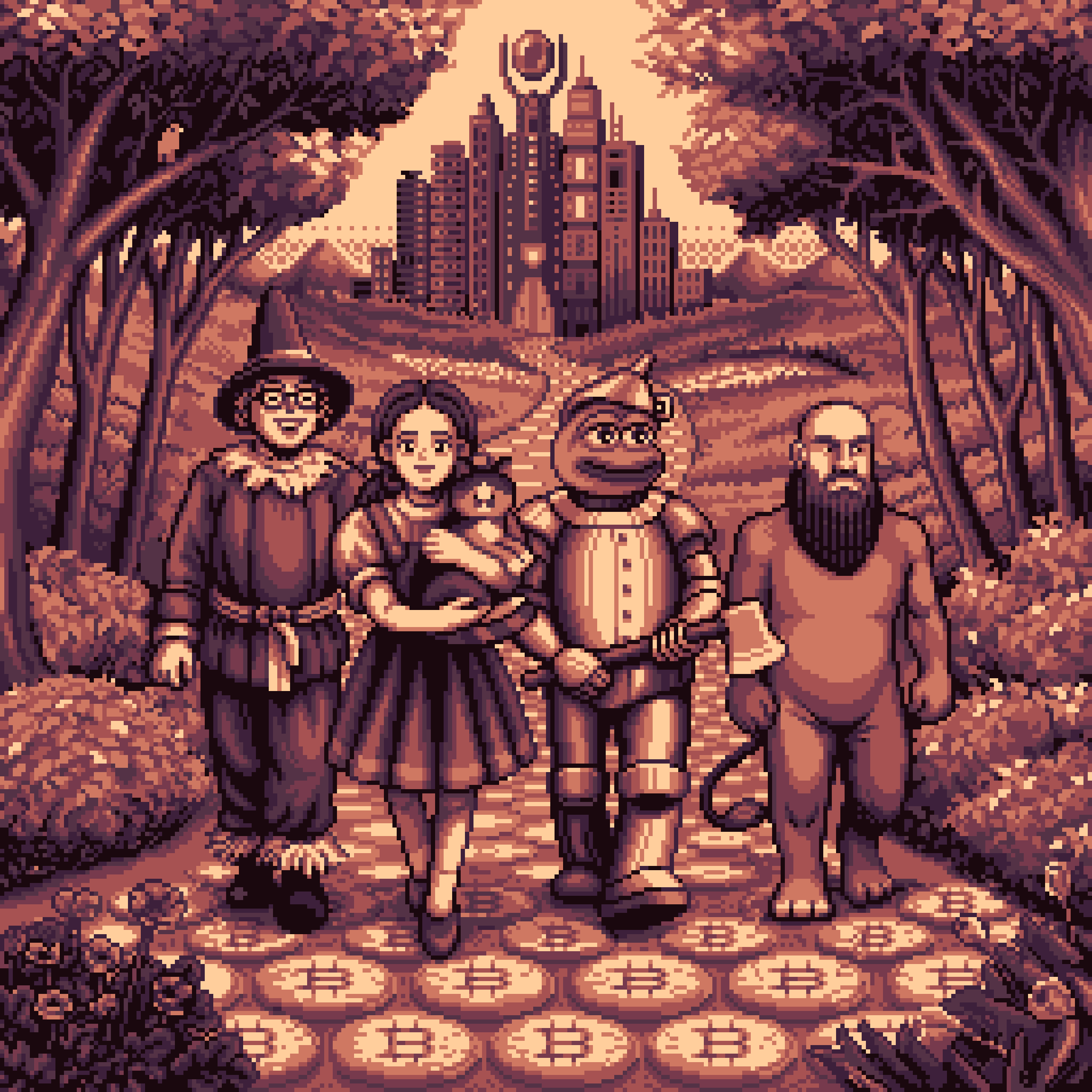 BasePaint Day #951: Bitcoin Brick Road