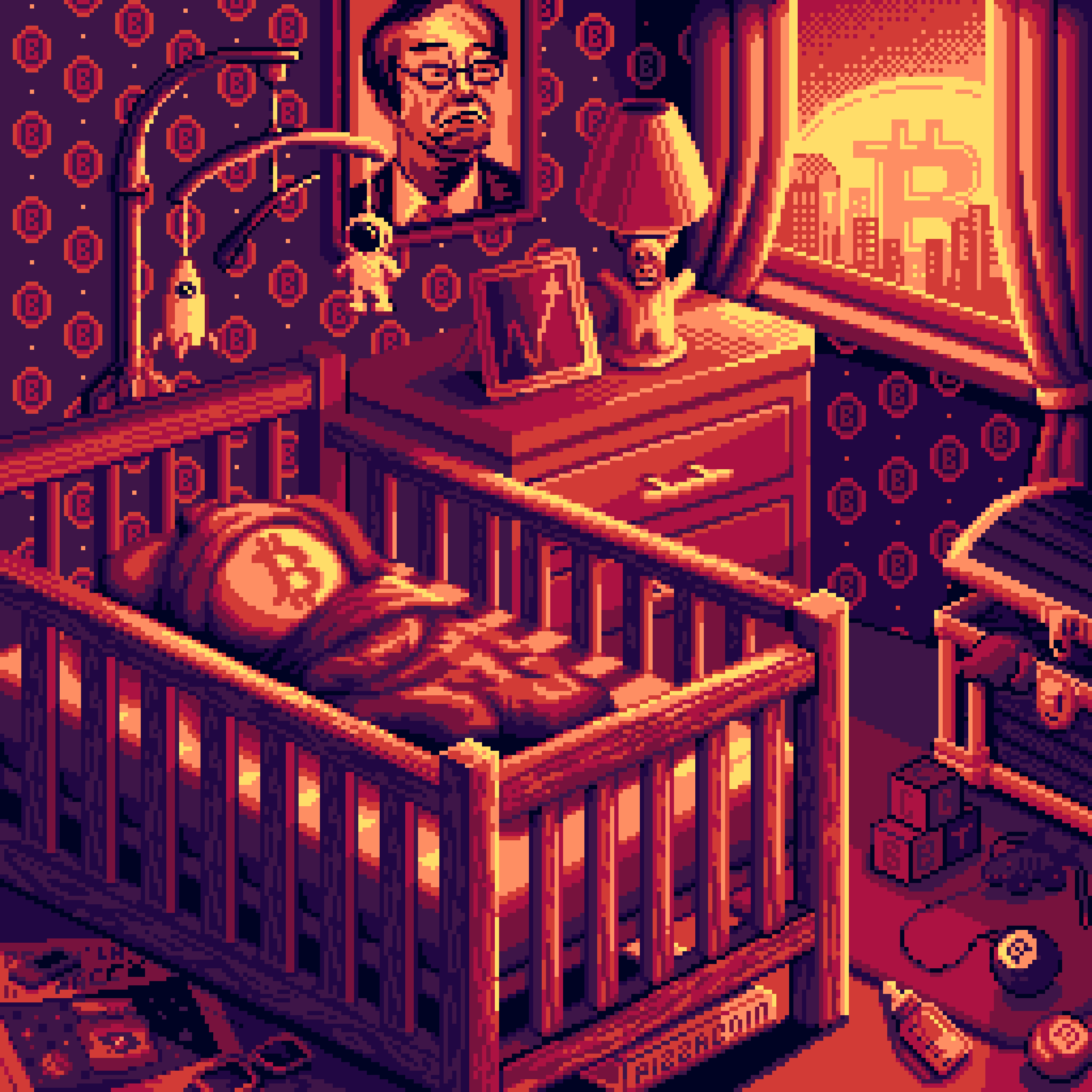 BasePaint Day #977: Bitcoin Sunrise