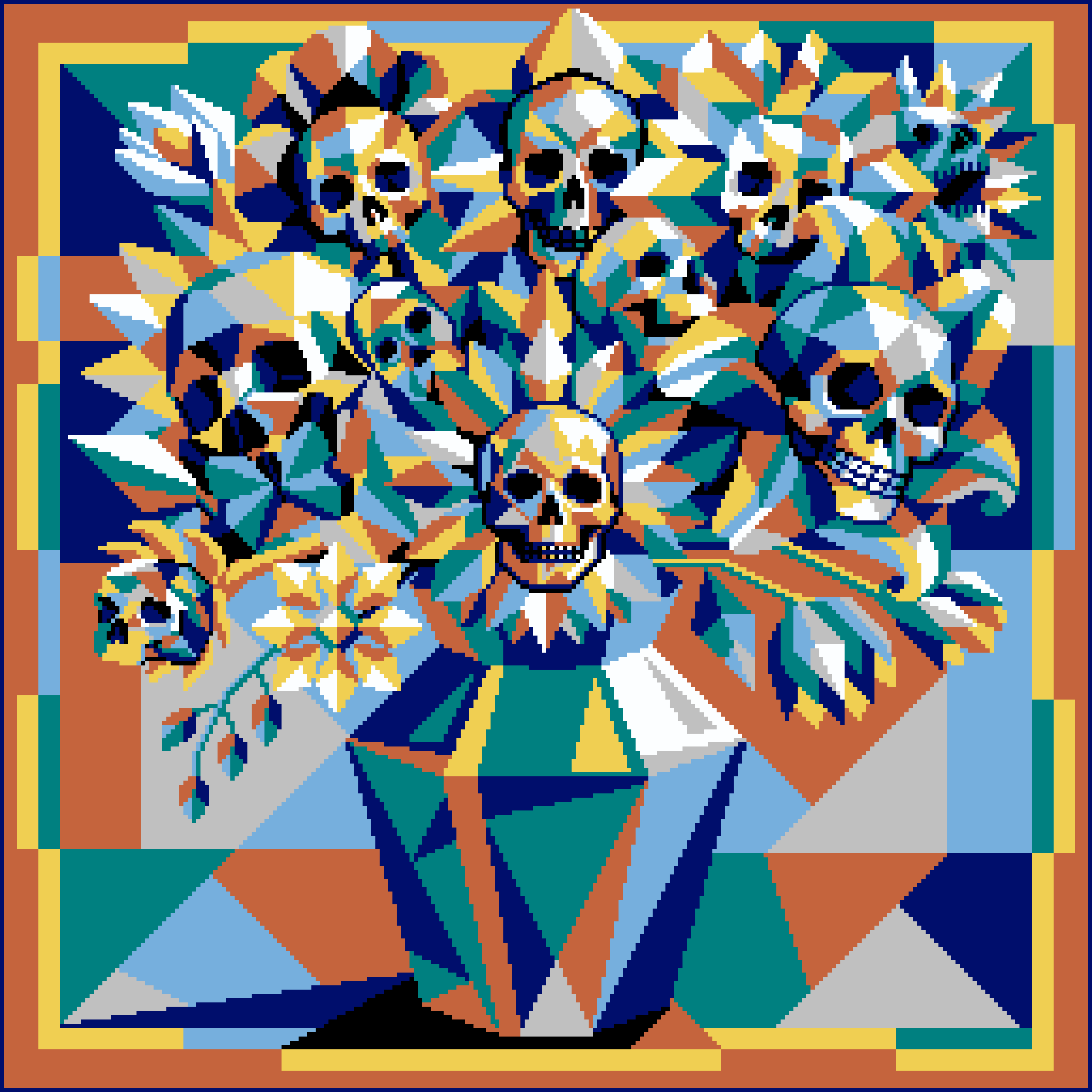 BasePaint Day #978: The Skull Bouquet